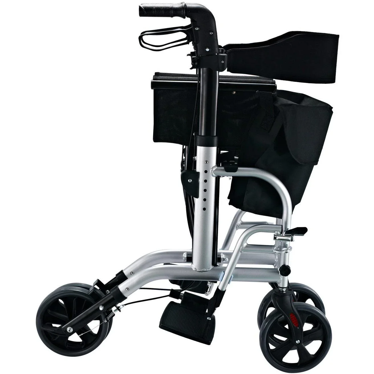 Rollator 2 in 1 Transportstuhl Gehhilfe höhenverstellbar Alu - 2