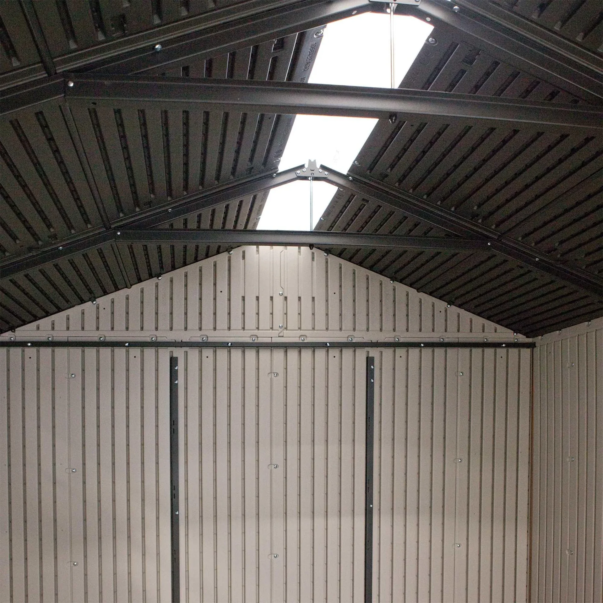 Kunststoff Gerätehaus Fox lichtgrau, 215x213x228 cm - 3