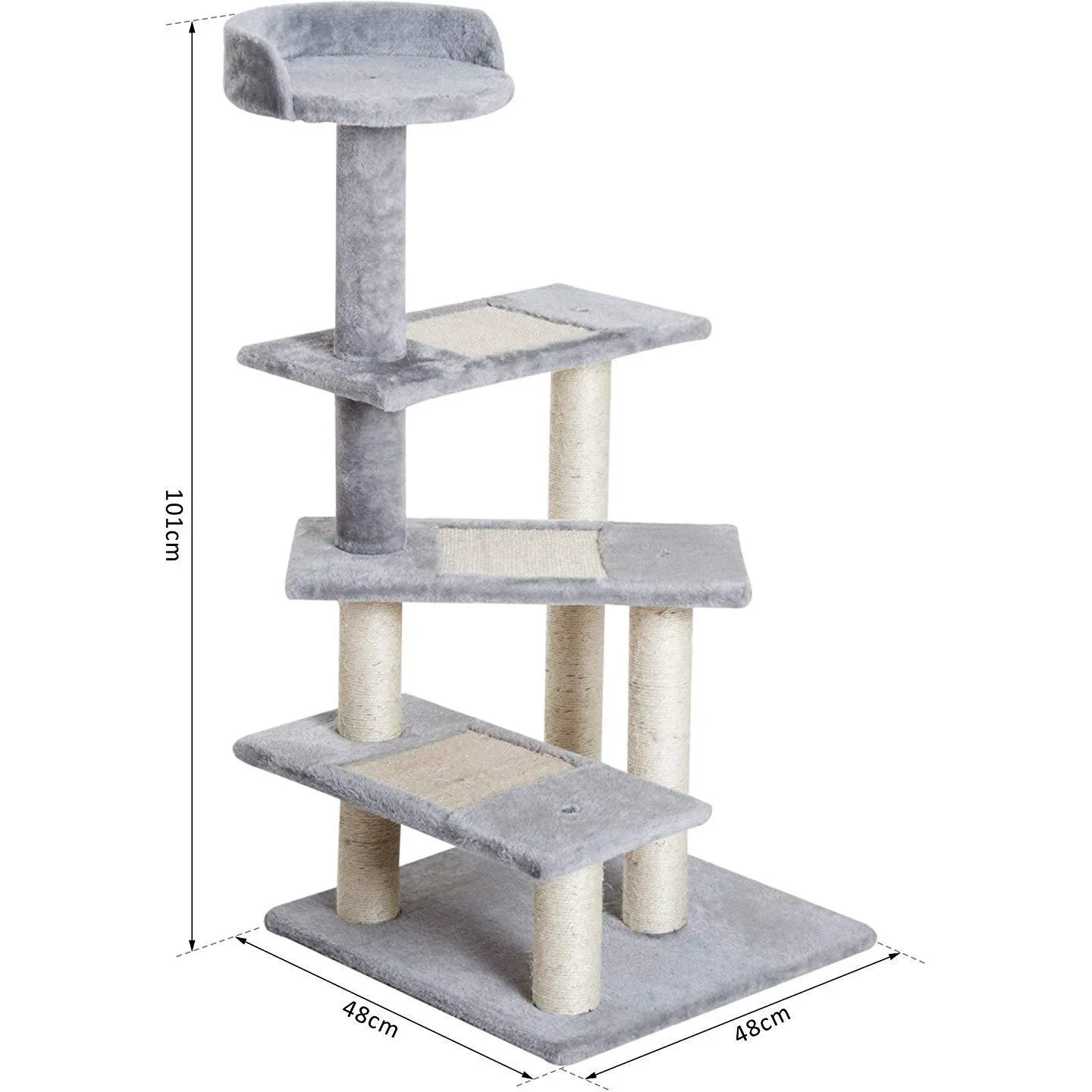 Kratzbaum Katzenbaum Spielbaum Treppe 5 Schichte Grau - 2