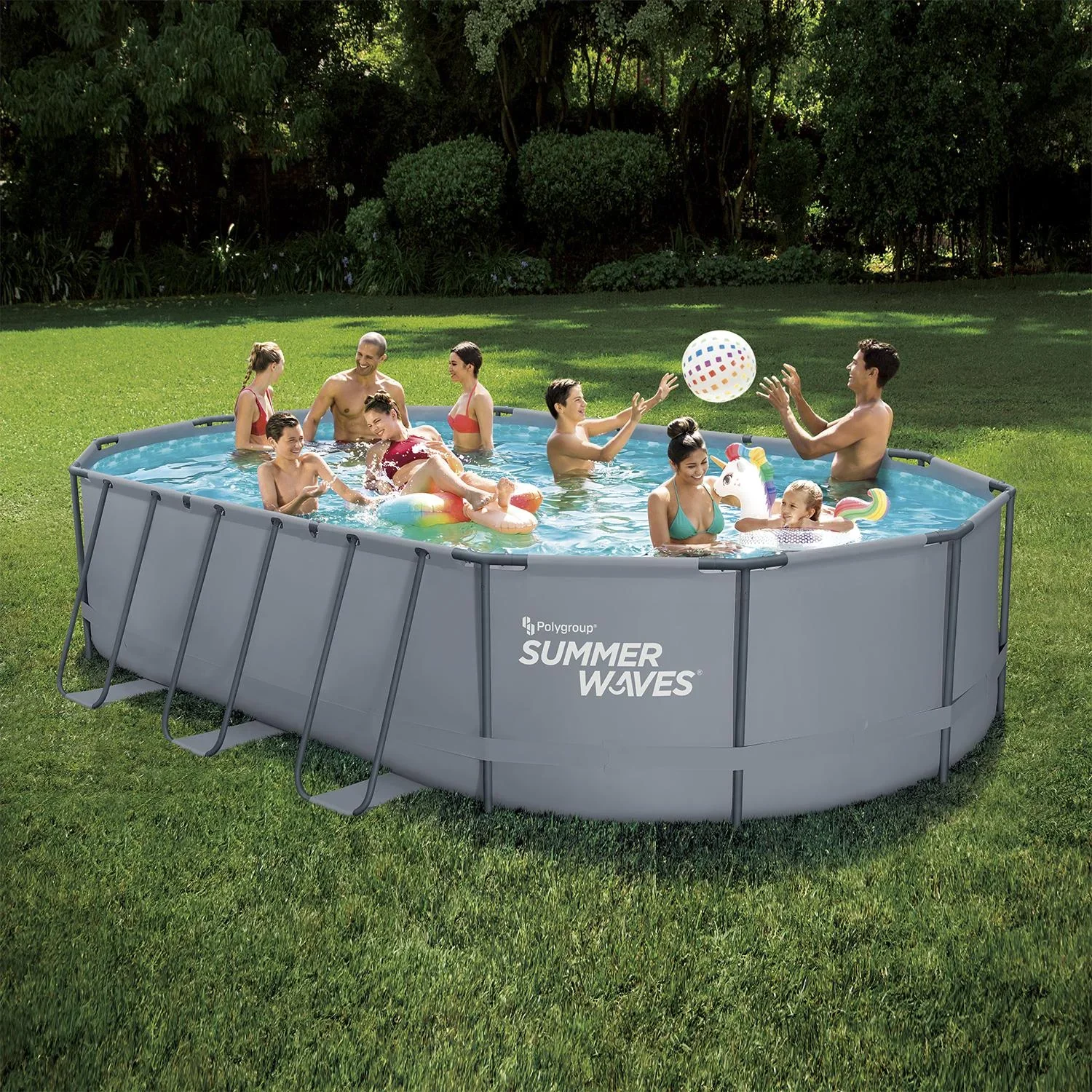 Active Frame Pool 610 x 366 x 122 cm anthrazit - 2