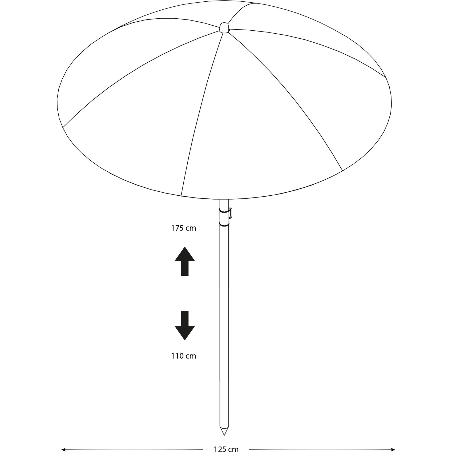 Regenschirm Ø125 cm - Blau/weiß - 1