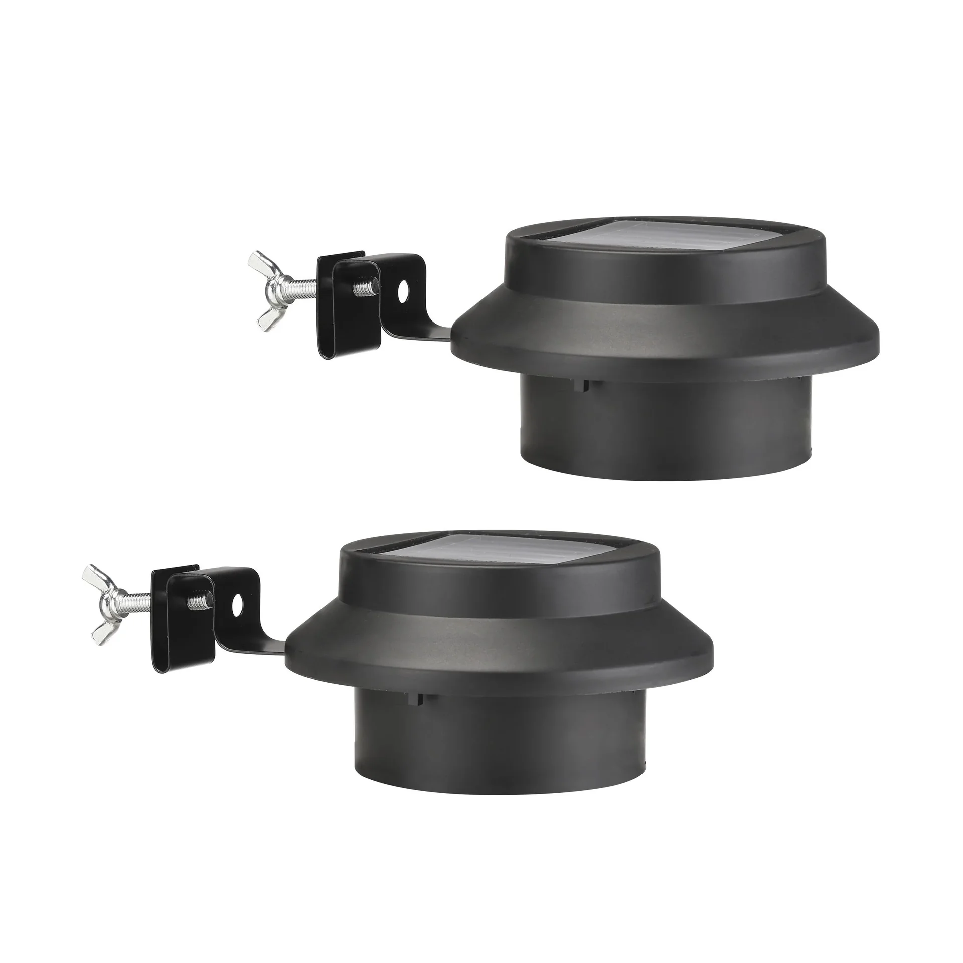 LED Solar Dachrinnenleuchten, 2er Set, schwarz - 0