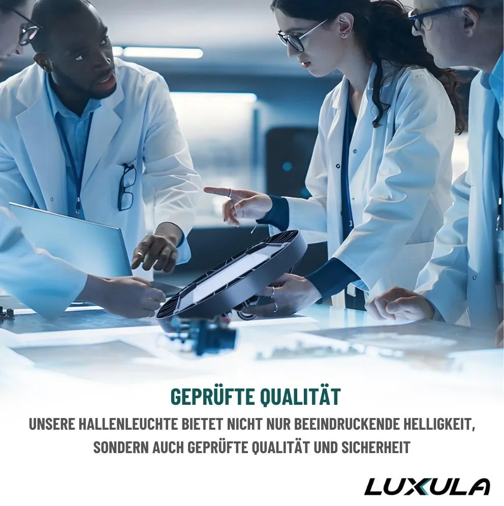 LED-HighBay in UFO-Form bietet 150 W, 14400 lm, 5000 K (neutralweiß) und IP65 Schutz. - 1