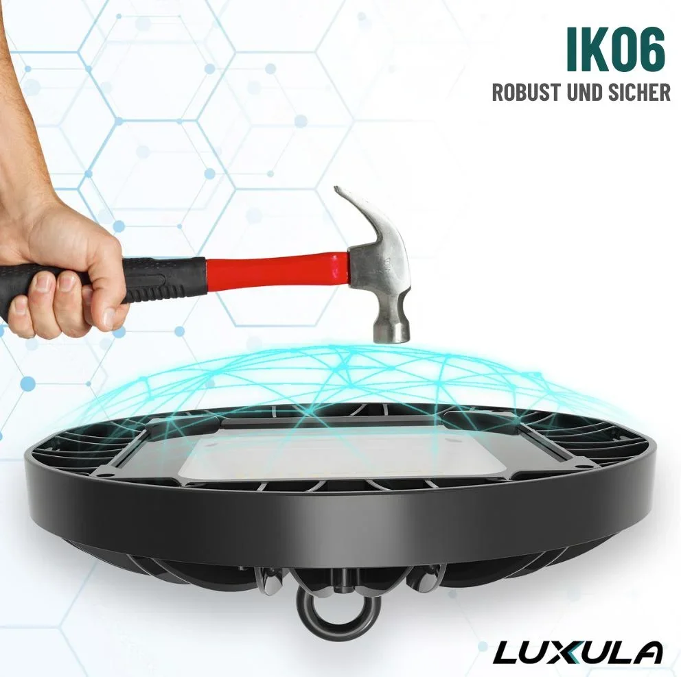 LED-HighBay in UFO-Form bietet 150 W, 14400 lm, 5000 K (neutralweiß) und IP65 Schutz. - 2