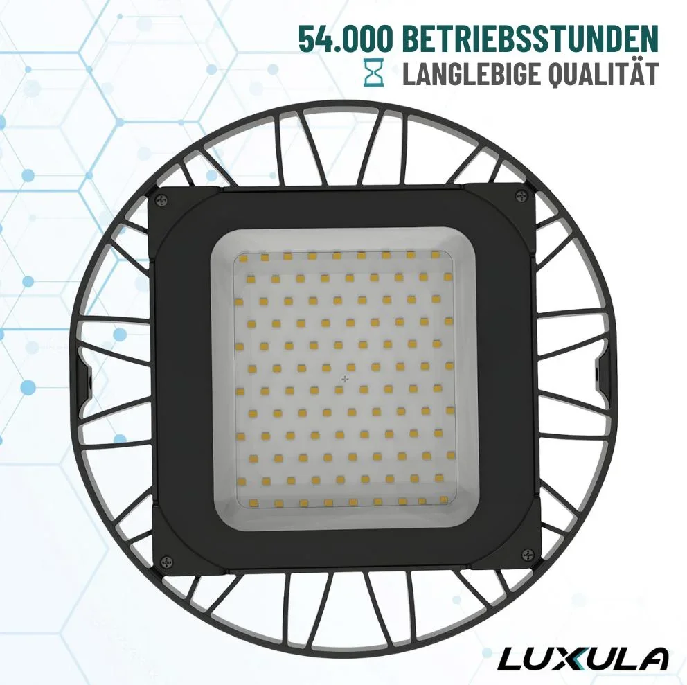 LED-HighBay in UFO-Form bietet 150 W, 14400 lm, 5000 K (neutralweiß) und IP65 Schutz. - 7