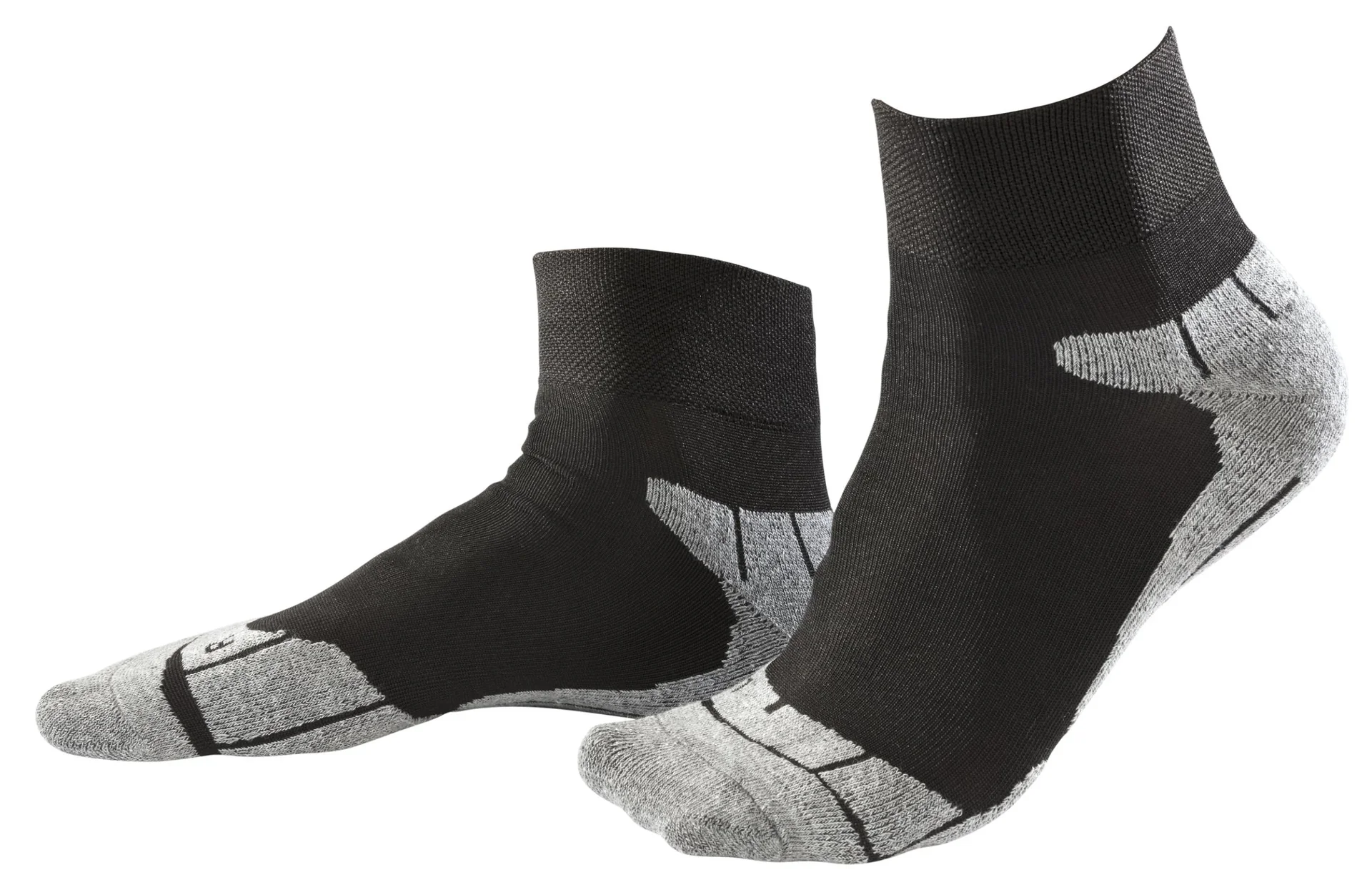 Sportsocken im 2er Pack, Farbe schwarz/grau, Gr.39/42 - 0