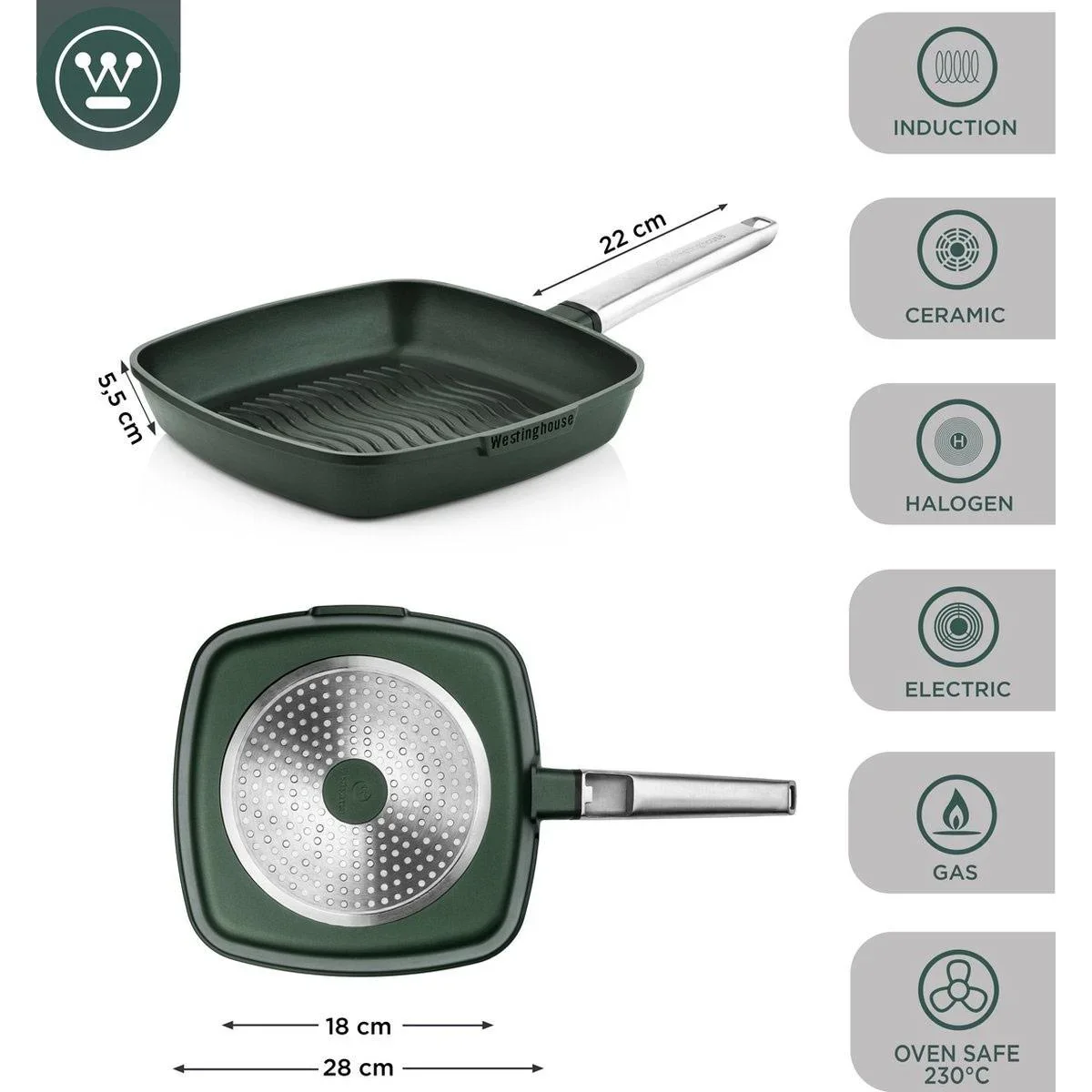 Performance Series Grillpfanne - Backofen geeignet - 28 cm - Grün - 4