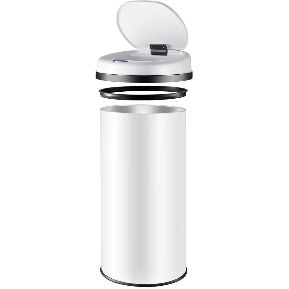 Sensor-Mülleimer Edelstahl weiß 40 Liter - 1