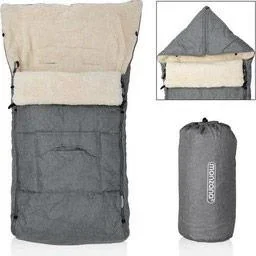 Kinderwagenfußsack Grau | Teddy | Kinderwagenfußsack Grau | Maxi-Cosi | mit Aufbewahrungstasche - 0