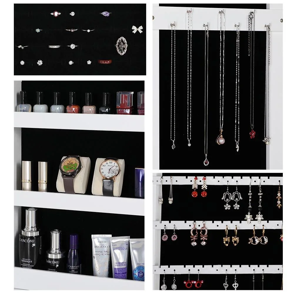 LED-Schmuckschrank weiß 31,5x9x110cm hängend - 6