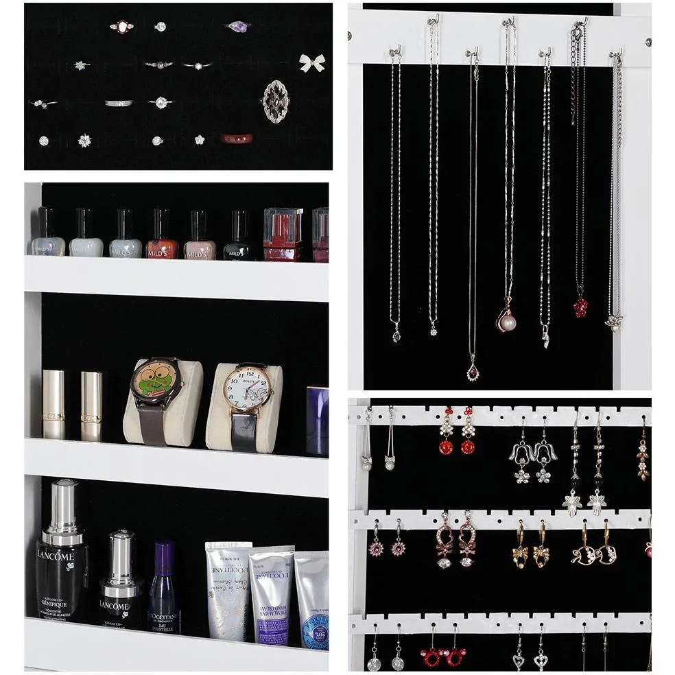 LED-Schmuckschrank weiß 31,5x9x110cm hängend - 9