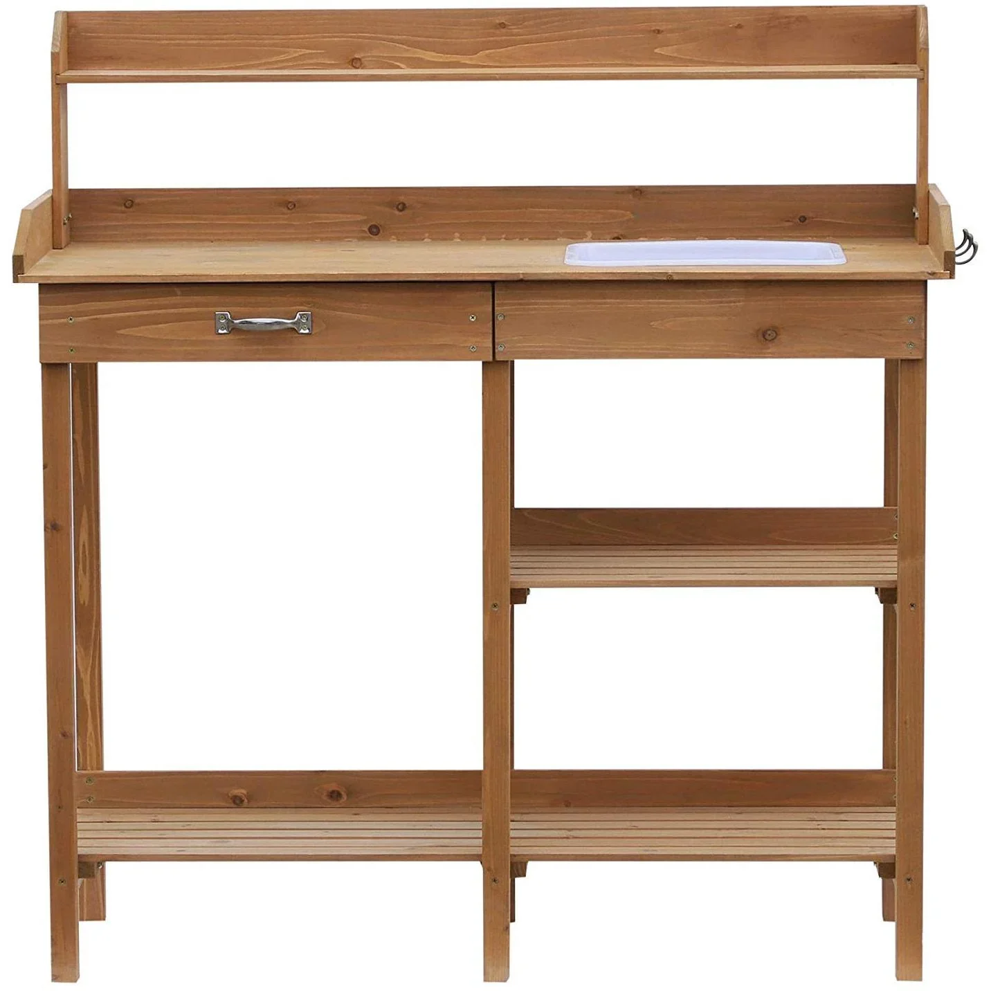 Pflanztisch mit Wanne Tannenholz H112cm Natur - 2