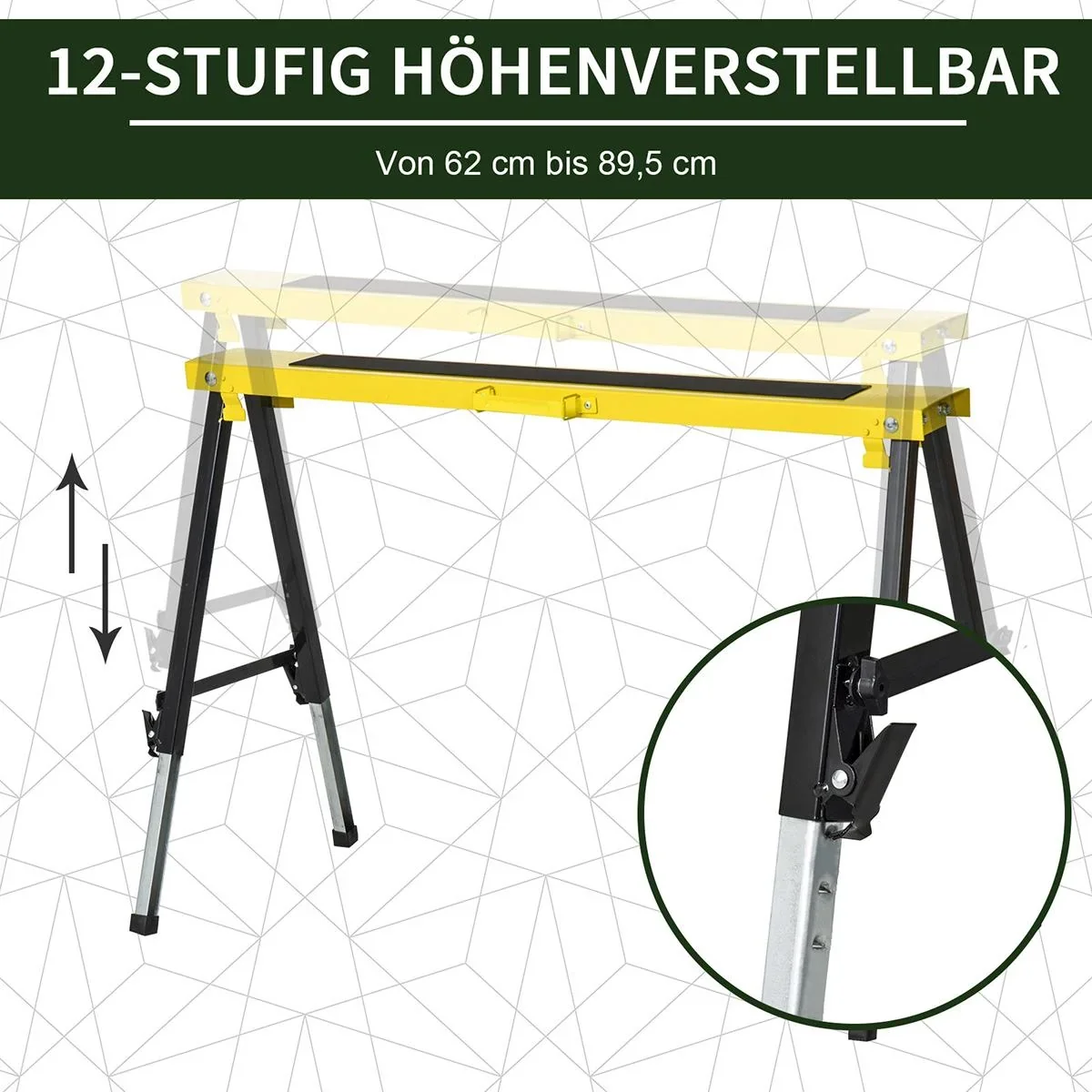 Arbeitsbock 2-er Set klappbar Gelb+Schwarz - 1