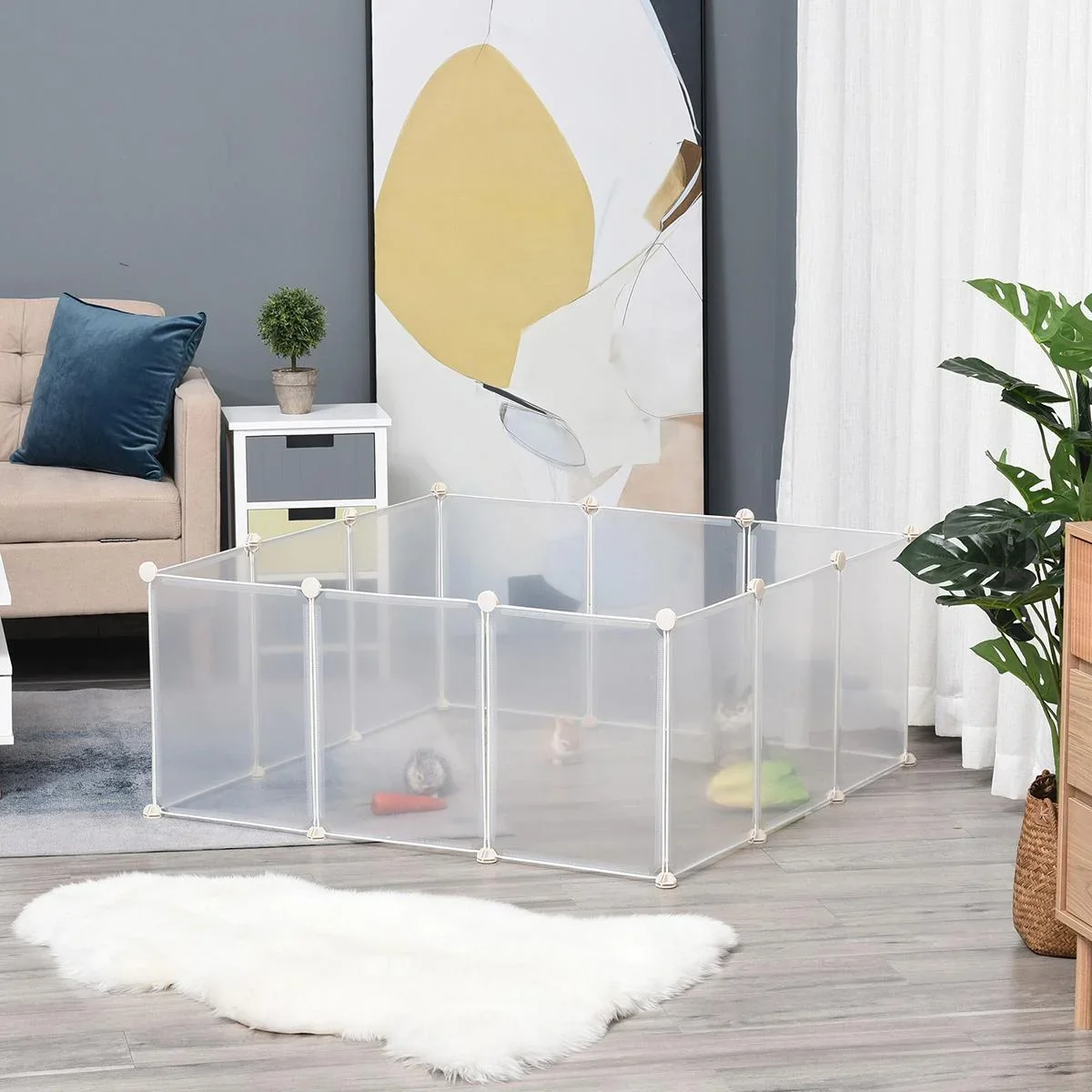 Laufgehege für kleine Haustiere weiß - 2