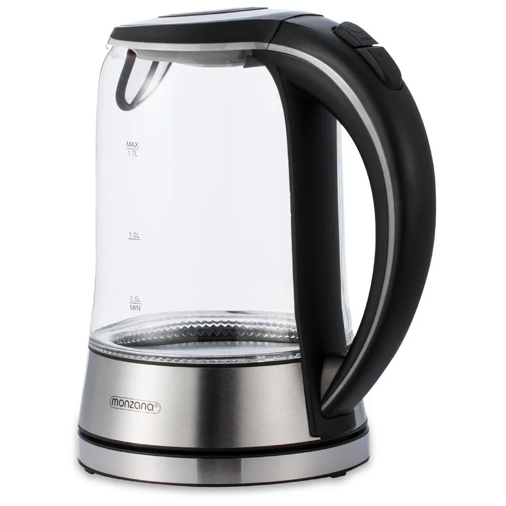 Wasserkocher silber/schwarz Glas/Edelstahl 1.7L - 5