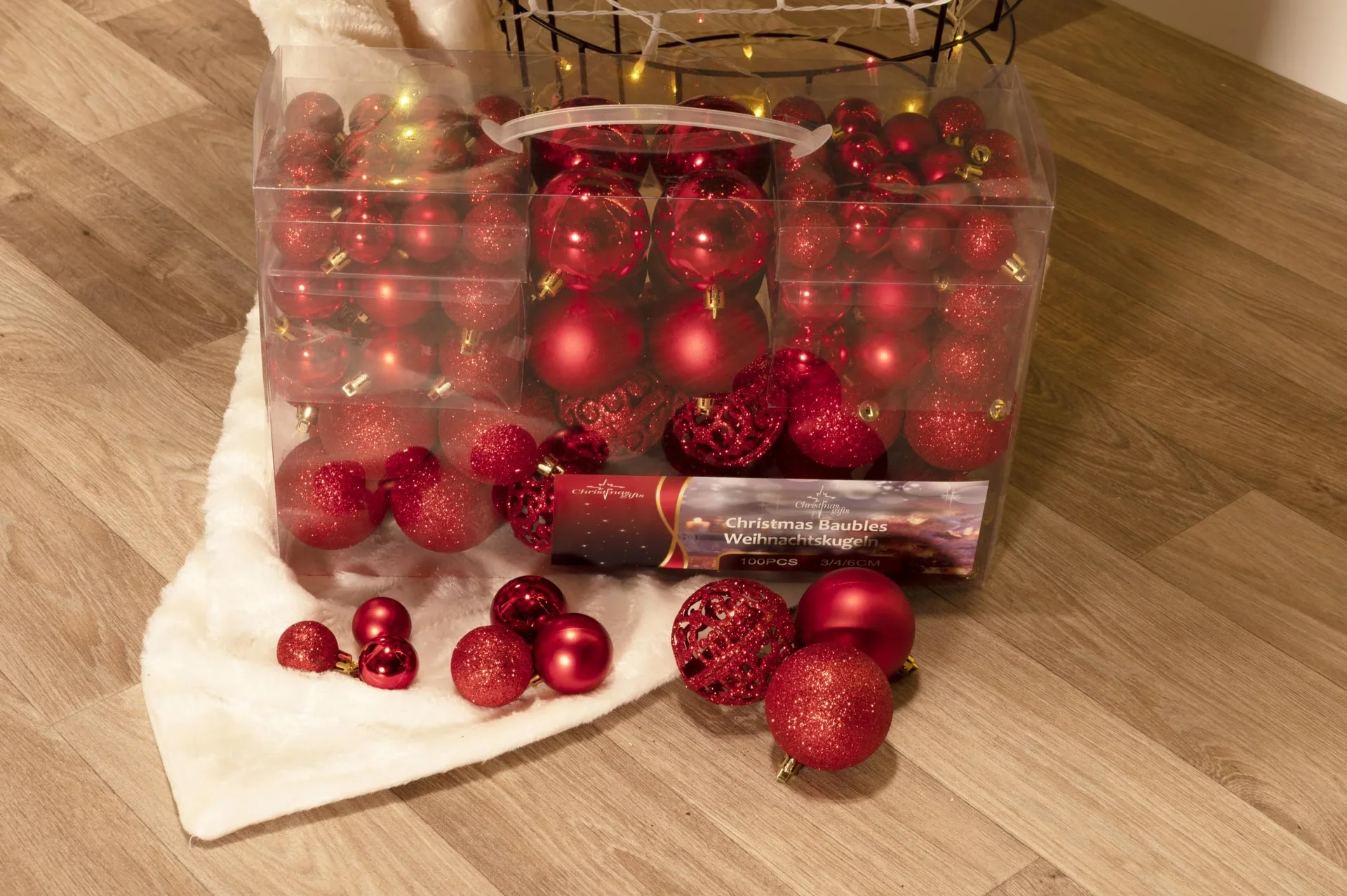 Weihnachtskugeln, rot, 100 Stück - 1