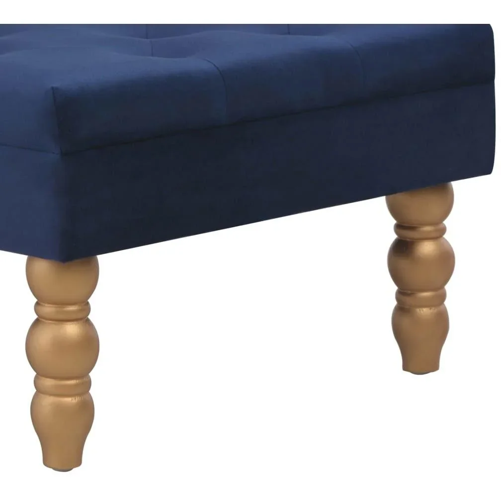 Hocker 60x60x36 cm Samt navy blau - 0