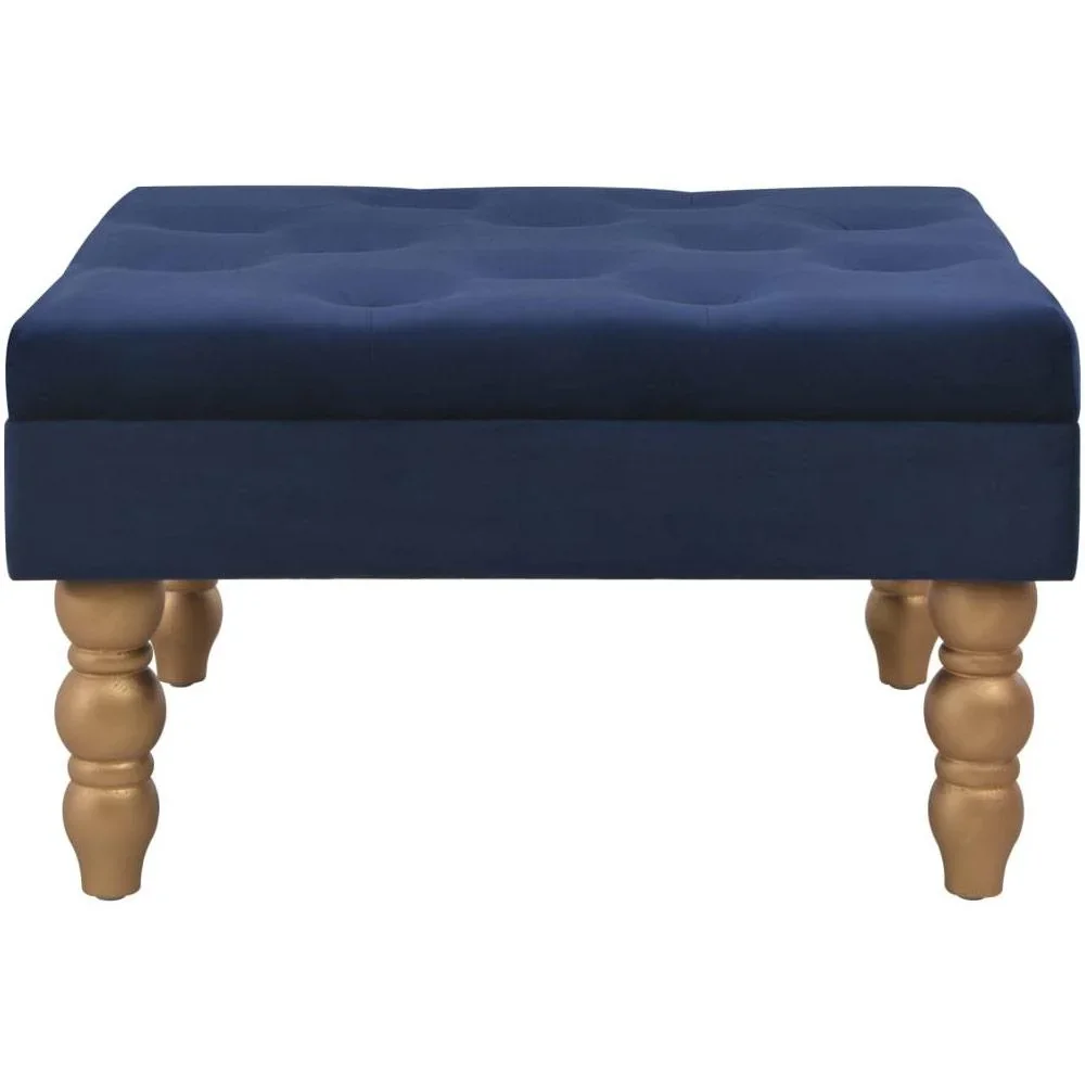 Hocker 60x60x36 cm Samt navy blau - 2