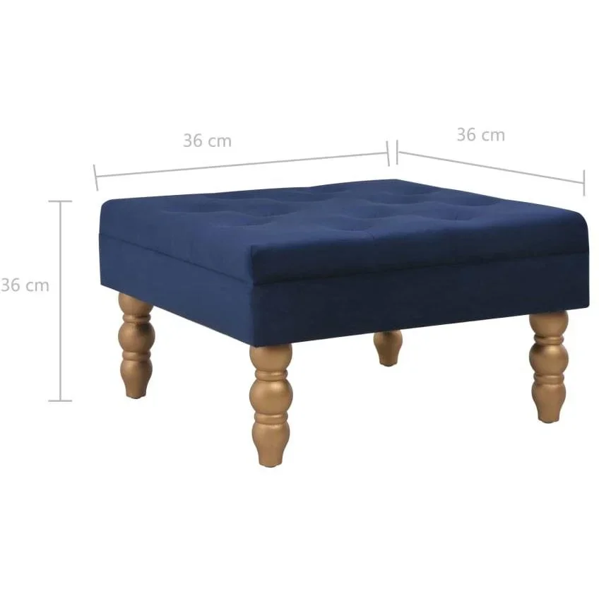 Hocker 60x60x36 cm Samt navy blau - 3