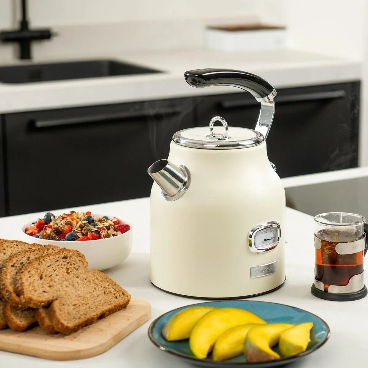 Retro SET - Mixer 1.5L + Wasserkocher 1.7L - Weiß - 2