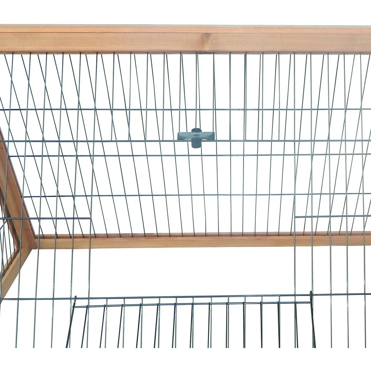 3-eckig Kleintierstall mit Freigehege Auslauf Outdoor Gelb 116 x 62,2 x 52,5 cm - 0