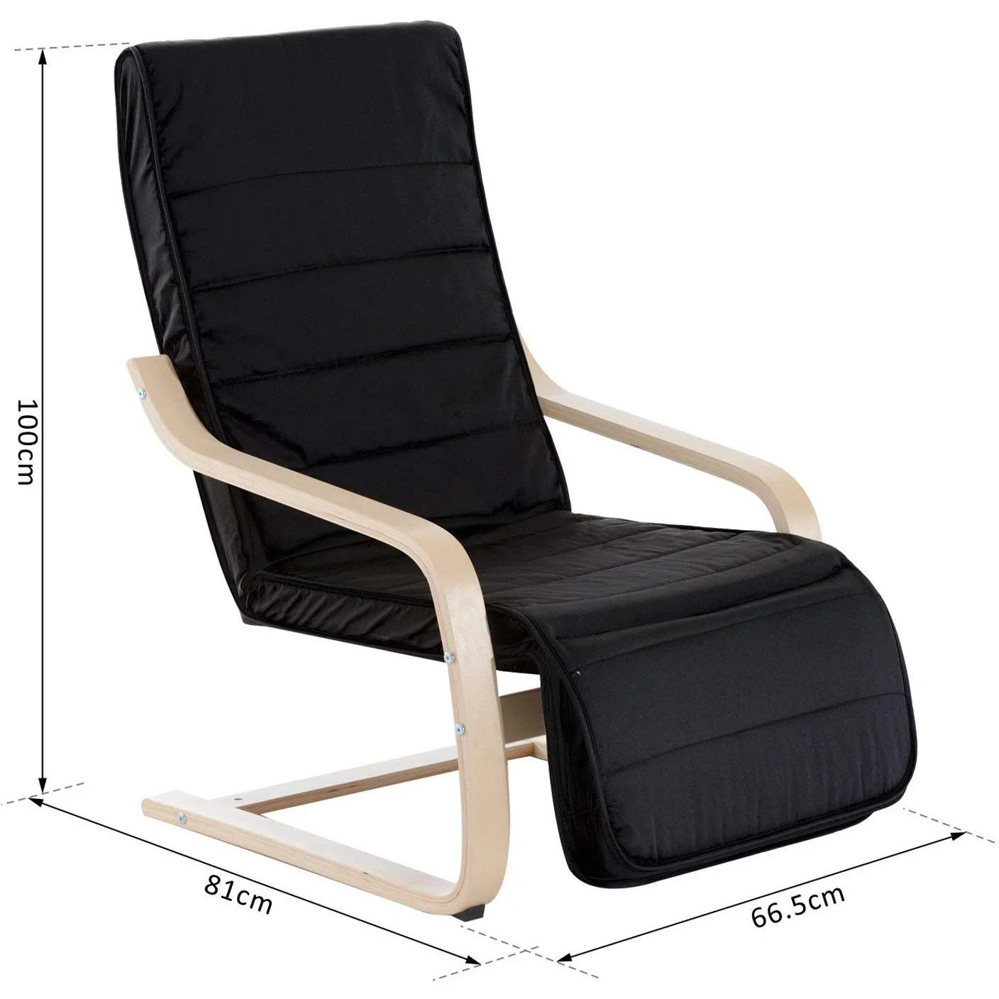 Relaxsessel Relaxstuhl Sessel Auflage Schwarz - 2