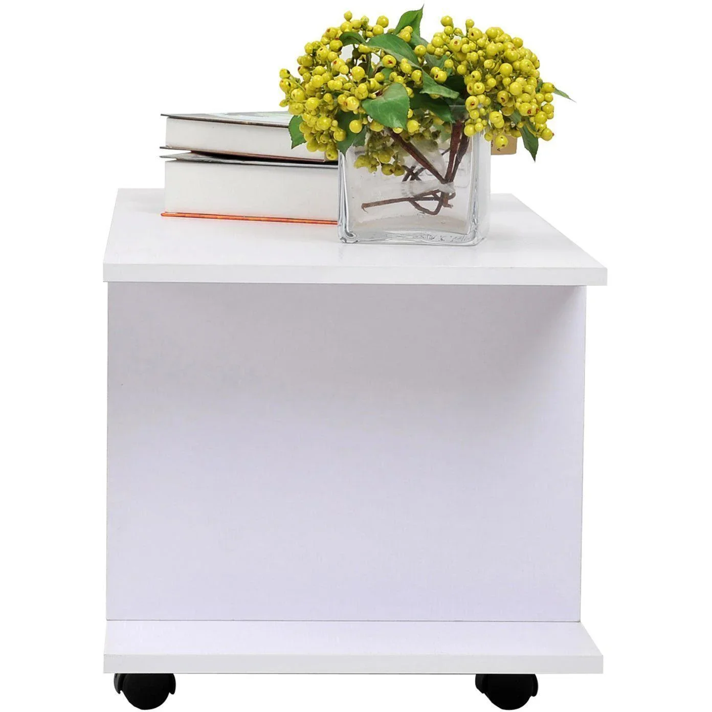 Fernsehtisch Lowboard TV mit Rollen weiß - 2