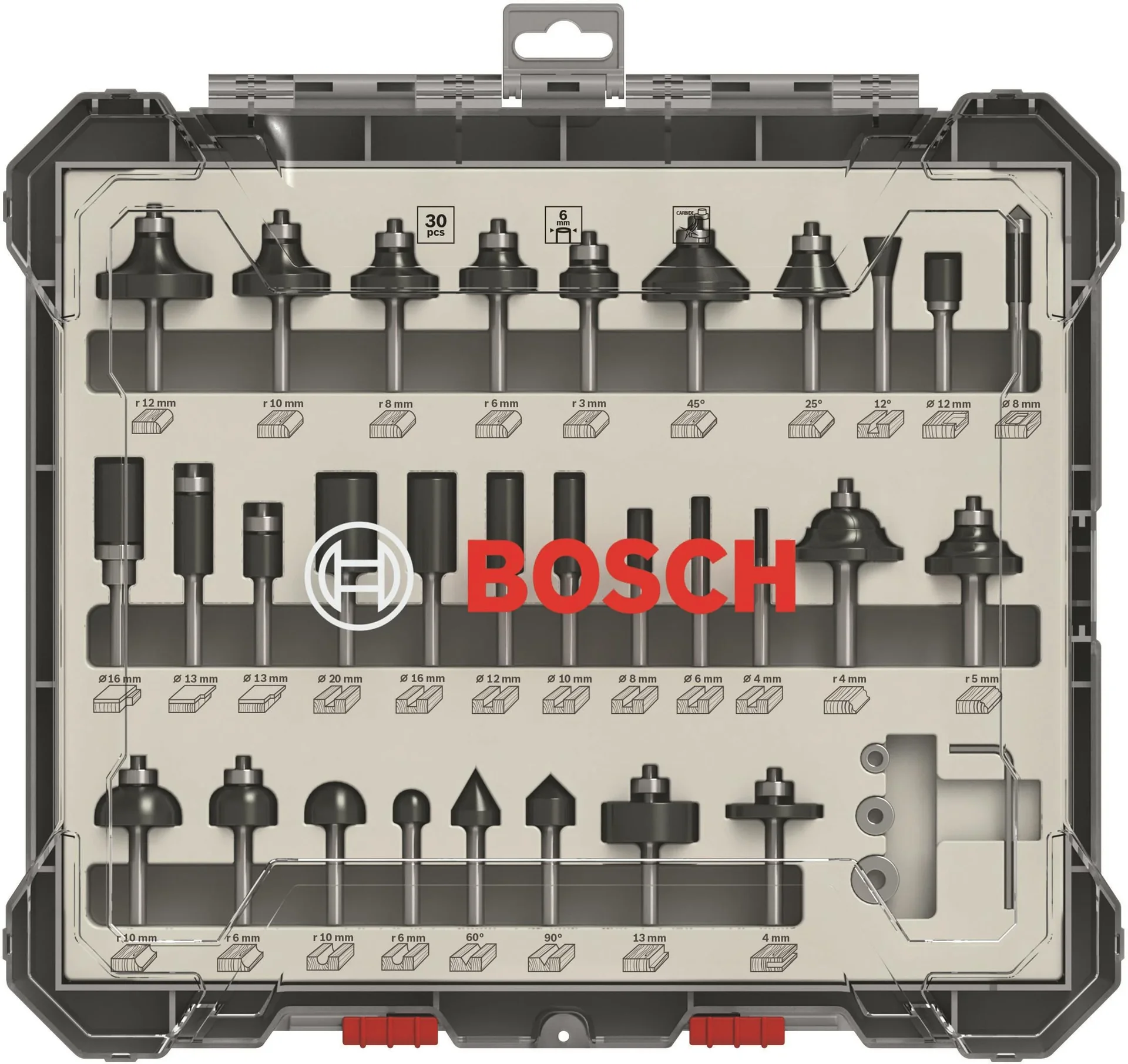 Mixed Fräser Set 6 mm Schaft 30-teilig - 0
