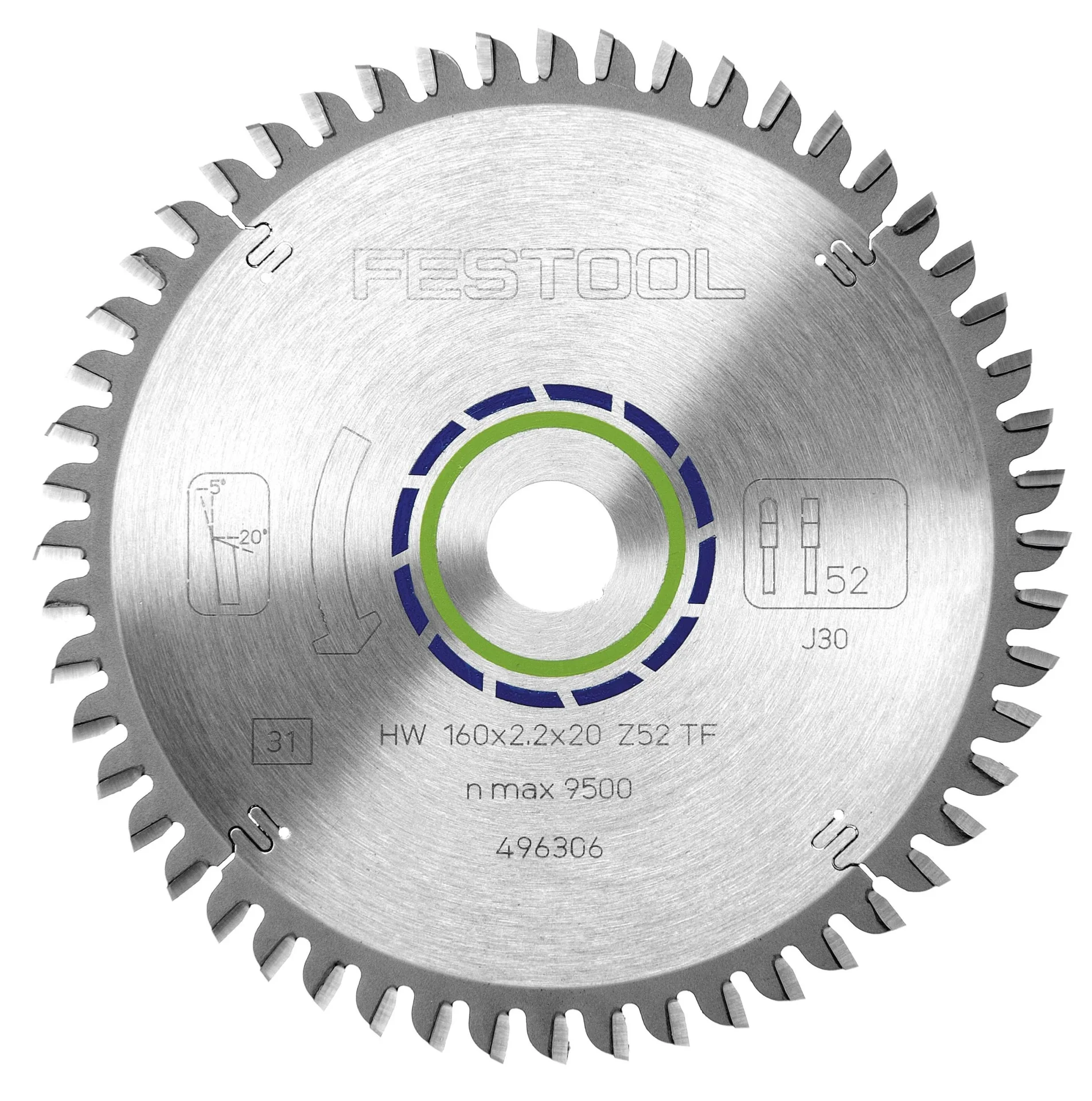 Spezial-Sägeblatt HW 160 x 2,2 x 20 TF52 - 0