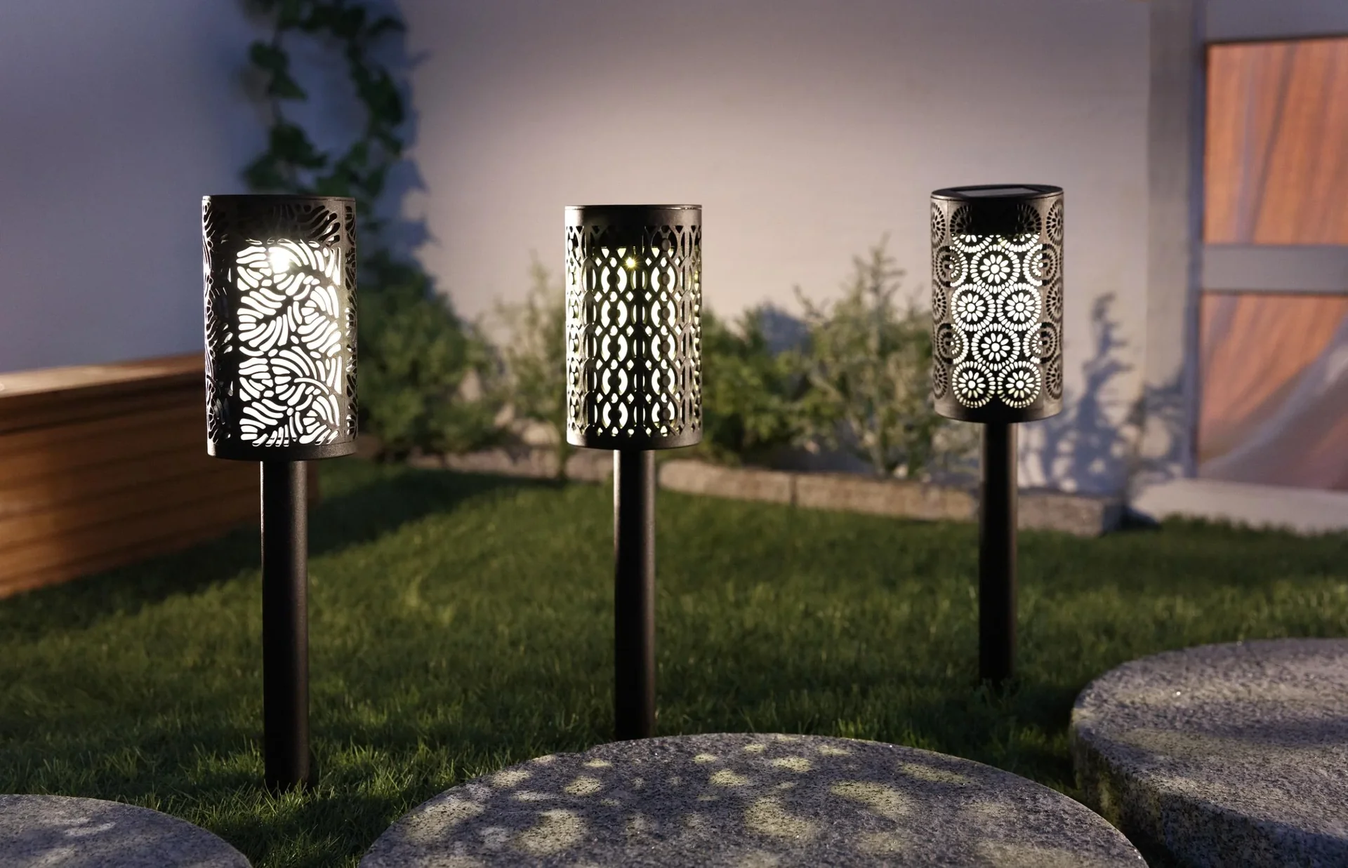 Solar Ornament Gartenleuchten – 3er Set - 0