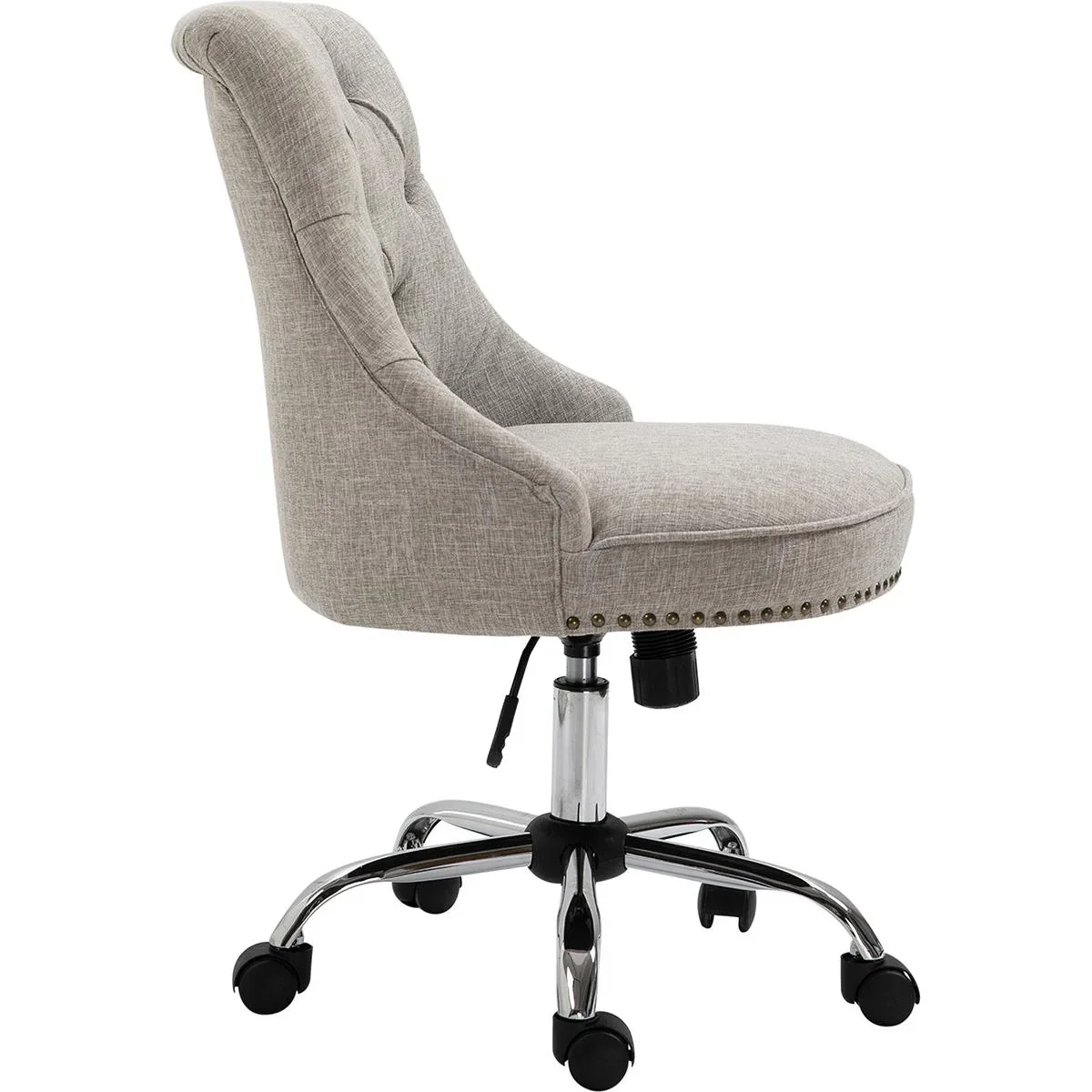 Polsterstuhl mit Chesterfield-Lehne hellgrau - 3