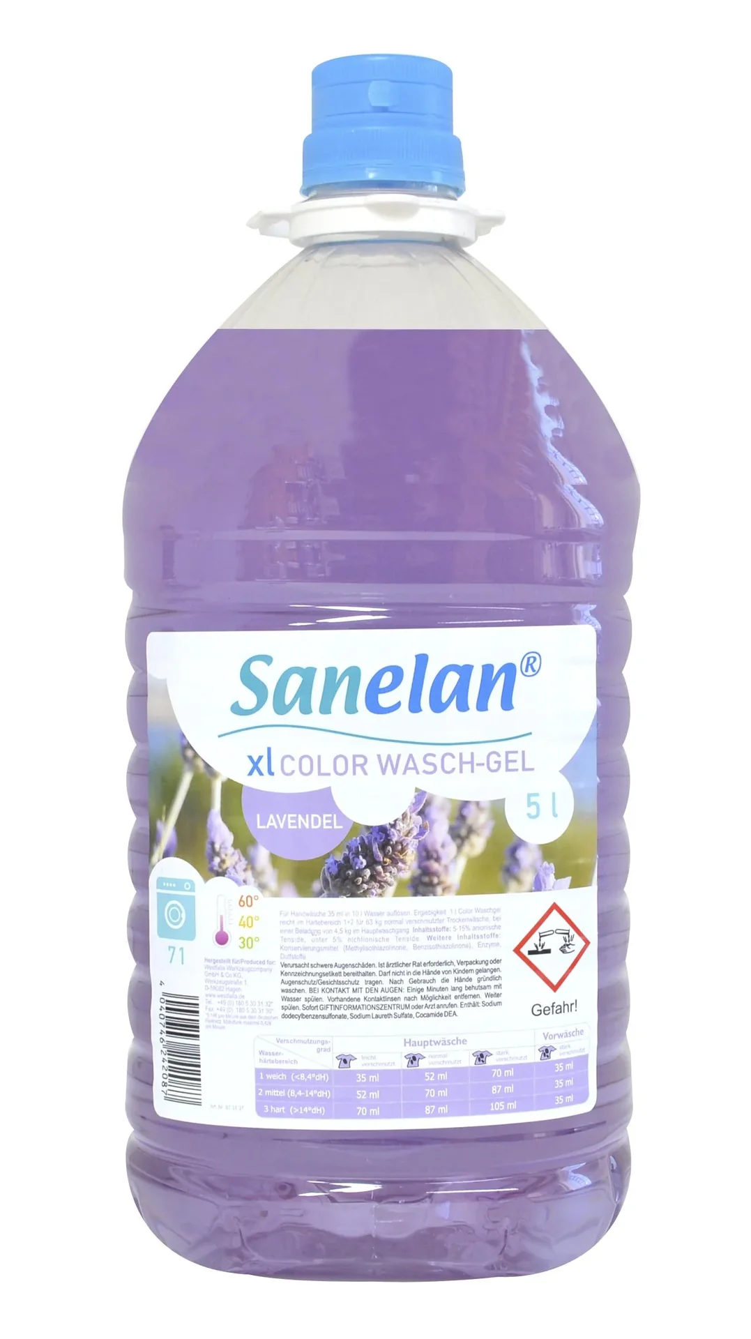 Waschgel Lavendel, 5 l inklusive Dosierbecher und Auslaufhahn - 3