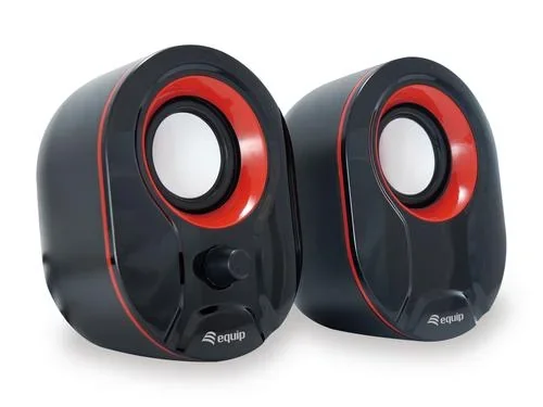 Stereo 2.0 Lautsprecher für Notebook/PC in schwarz/rot - 1