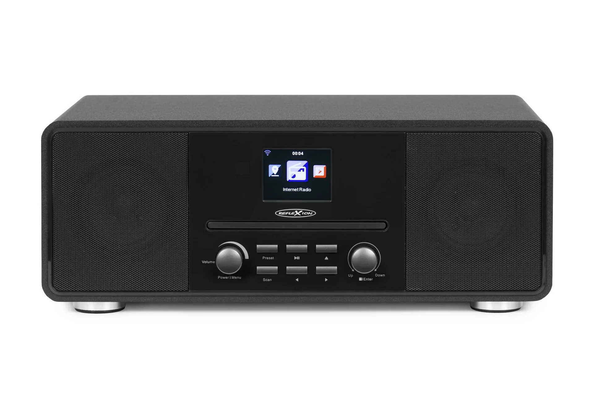 Design Internet/DAB+/UKW-Radio mit Bluetooth, CD, AuxIn, Encoding, schwarz, HRA19INT/BK - 0