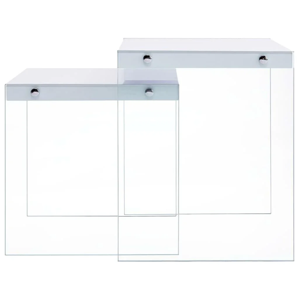 2-teiliges Tischset MDF weiß - 0