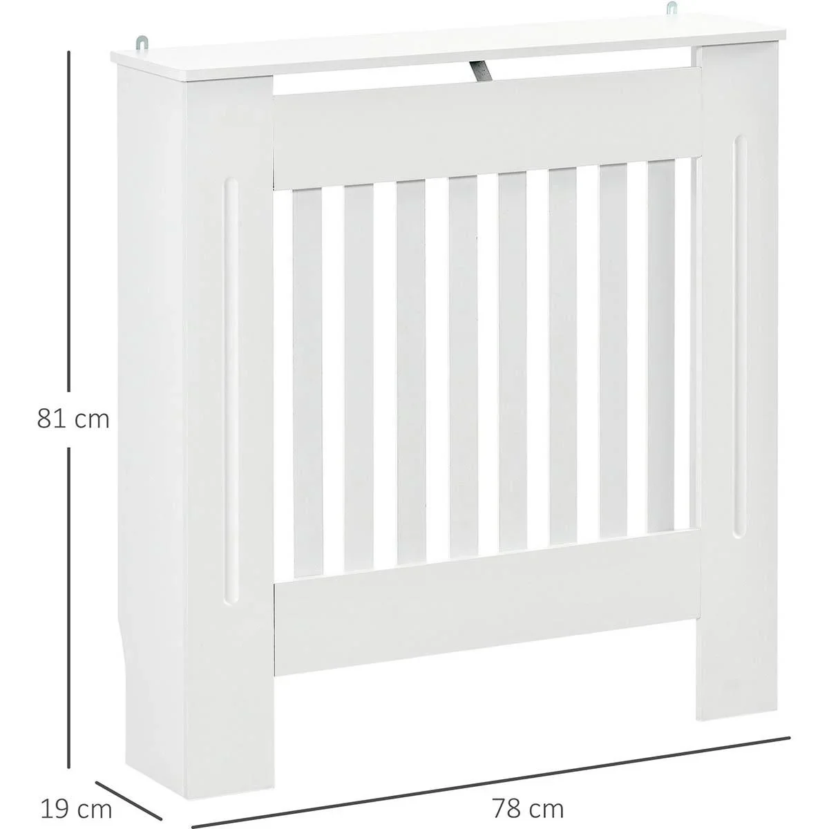 Heizkörperverkleidung Heizungsabdeckung 78x19x81cm Heizkörper Abdeckung für Schlafzimmer Wohnzimmer MDF Weiß - 1