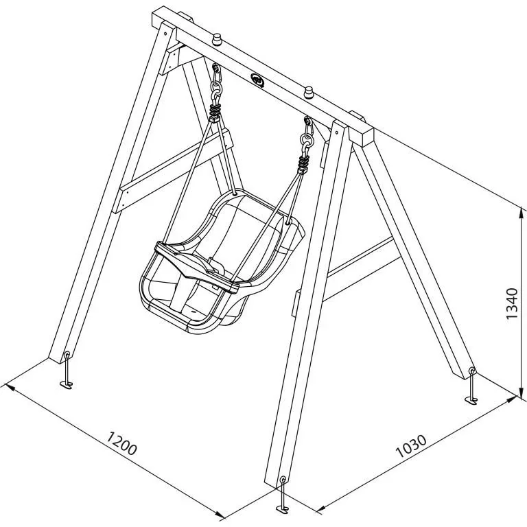 Babyschaukel Braun mit Sitz - 0