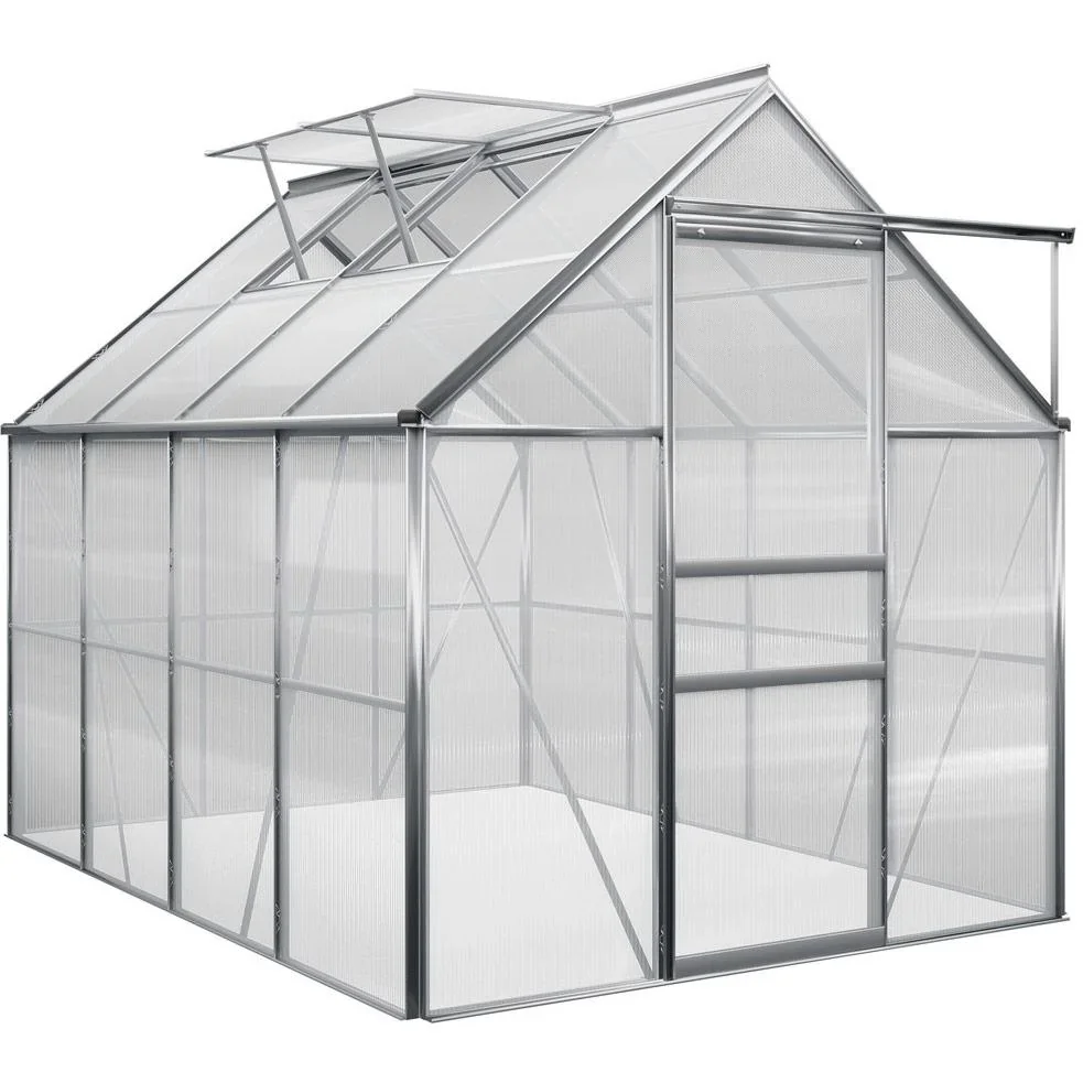 Aluminium Gewächshaus / Wintergarten 7,6m³ mit 2 Oberlichtern - 1