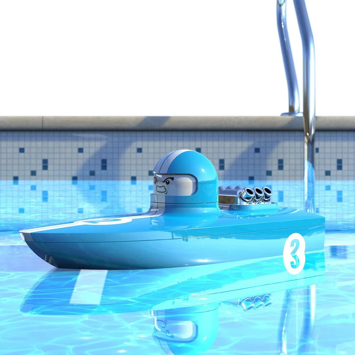 Sharper Image Wave Rage RC lenkbares Trollingboot - blau - 7