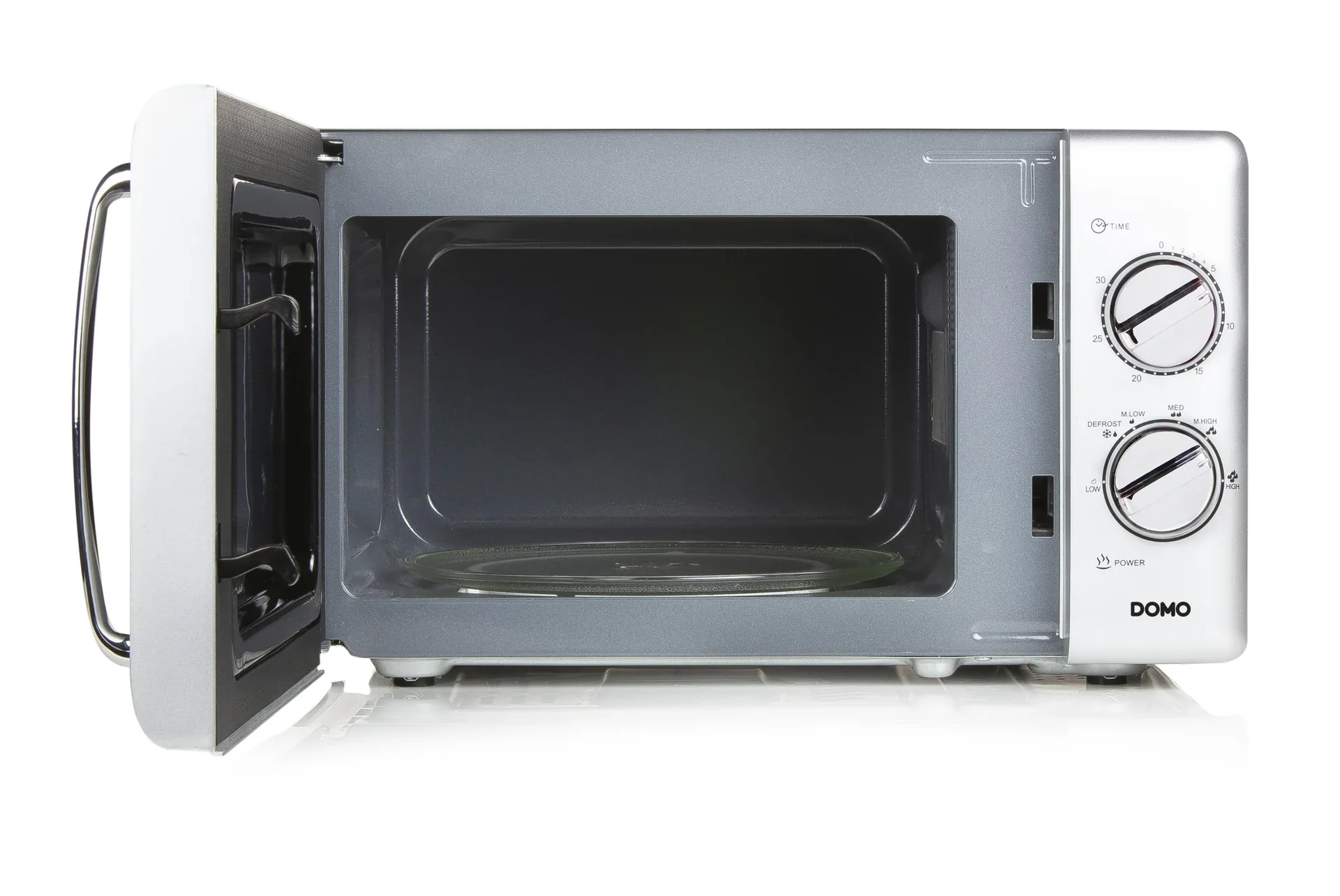 Mikrowelle "DO3020", mit Auftaufunktion und Timer, 20 Liter, 6 Leistungsstufen, Silberfarben, 700 Watt - 4