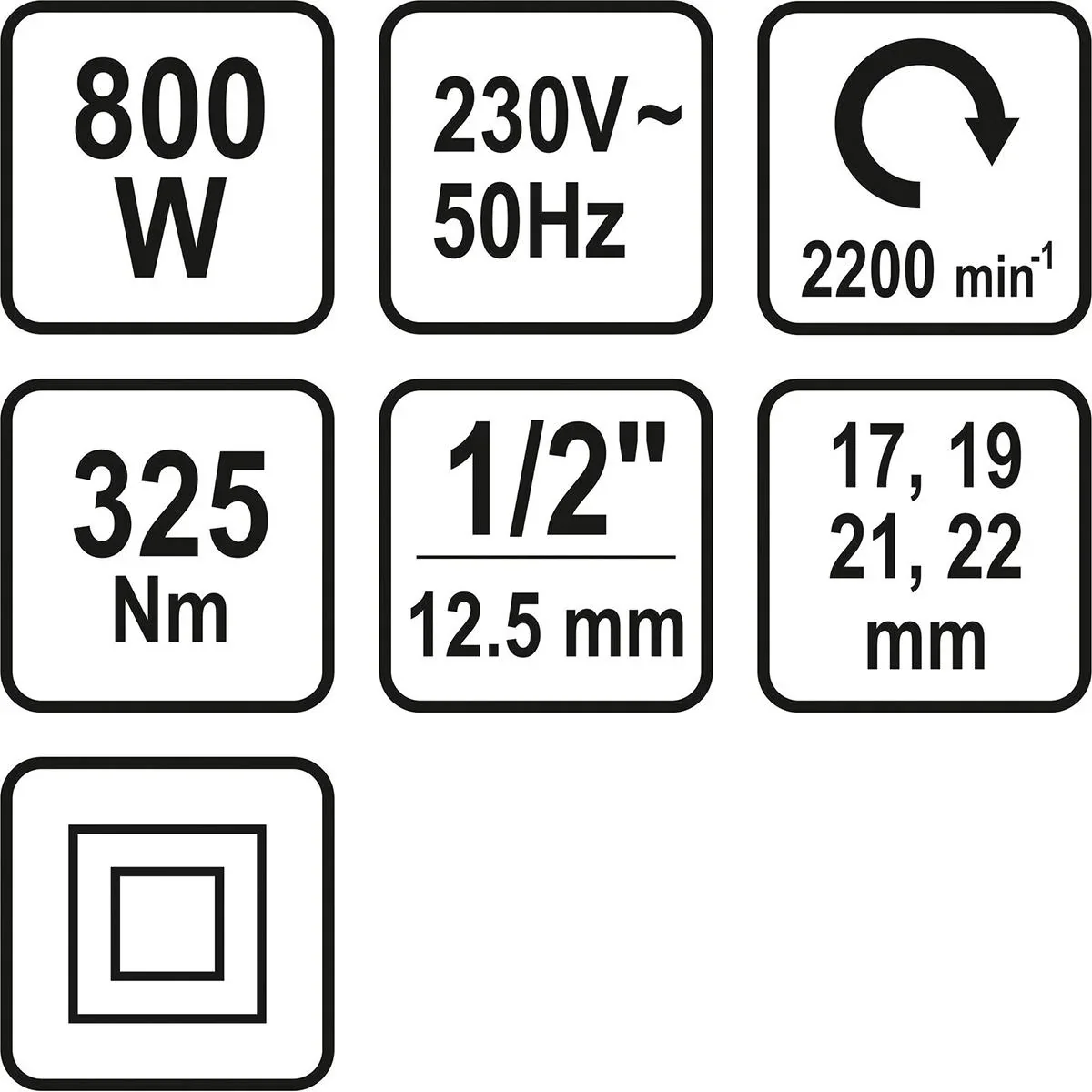 STHOR Elektro-Schlagschrauber - 800W - 325 Nm - 2