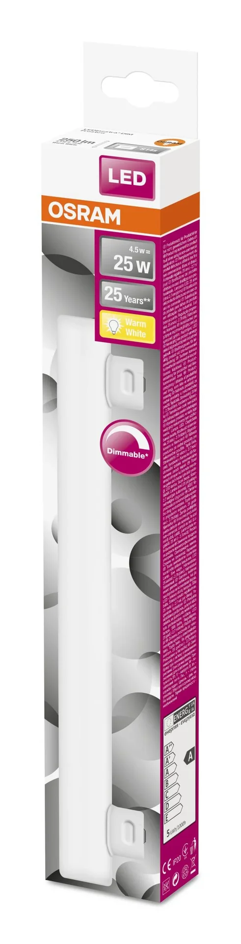LEDinestra S14s, 4,5 Watt, warmweiß, matt, dimmbar - 0