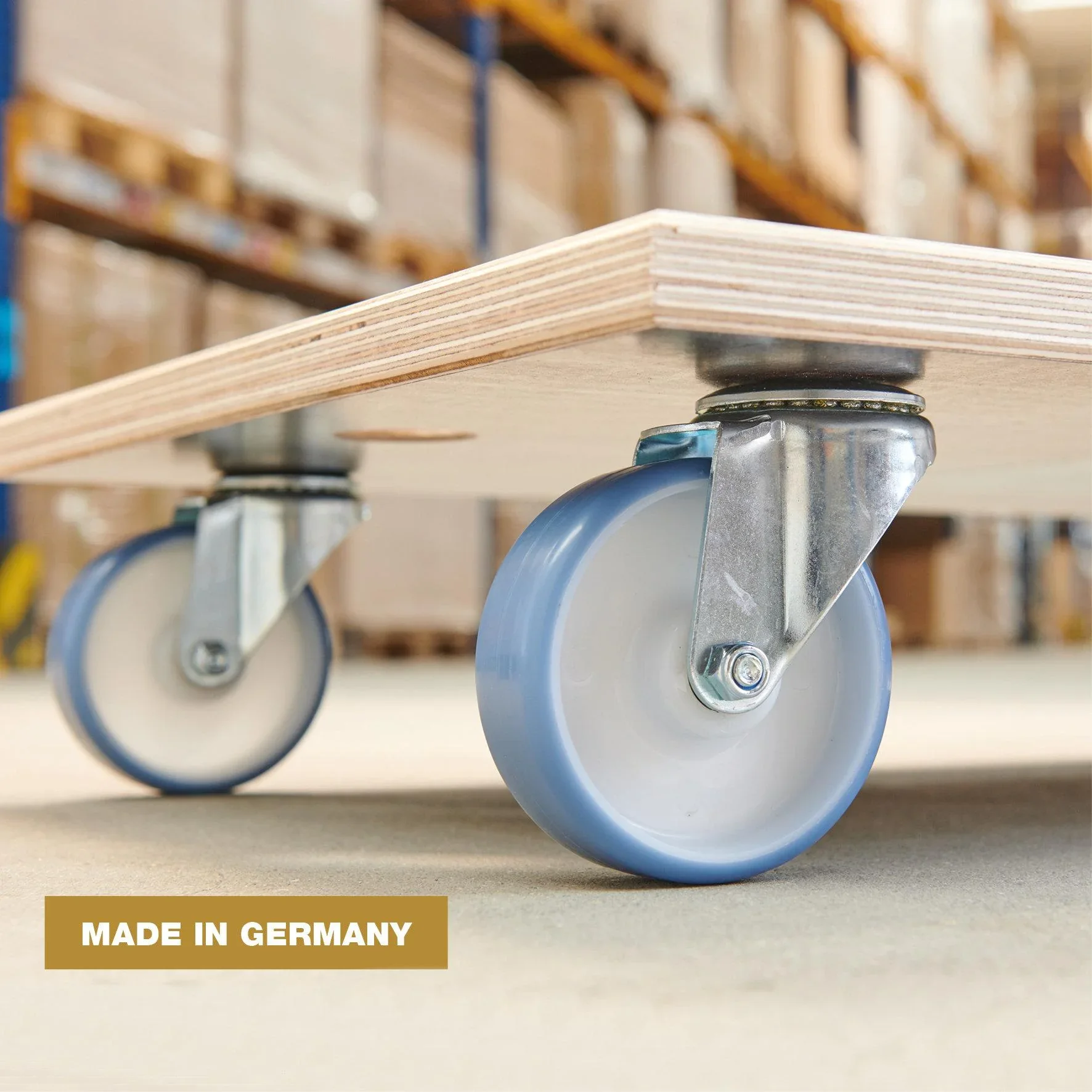 Transporthilfe MM 1146, 78 x 49 x 15 cm, softe Rollen Ø 100 mm, Rollenlager, Platte Maxigrip FSC®, Tragkraft 500 kg - 4