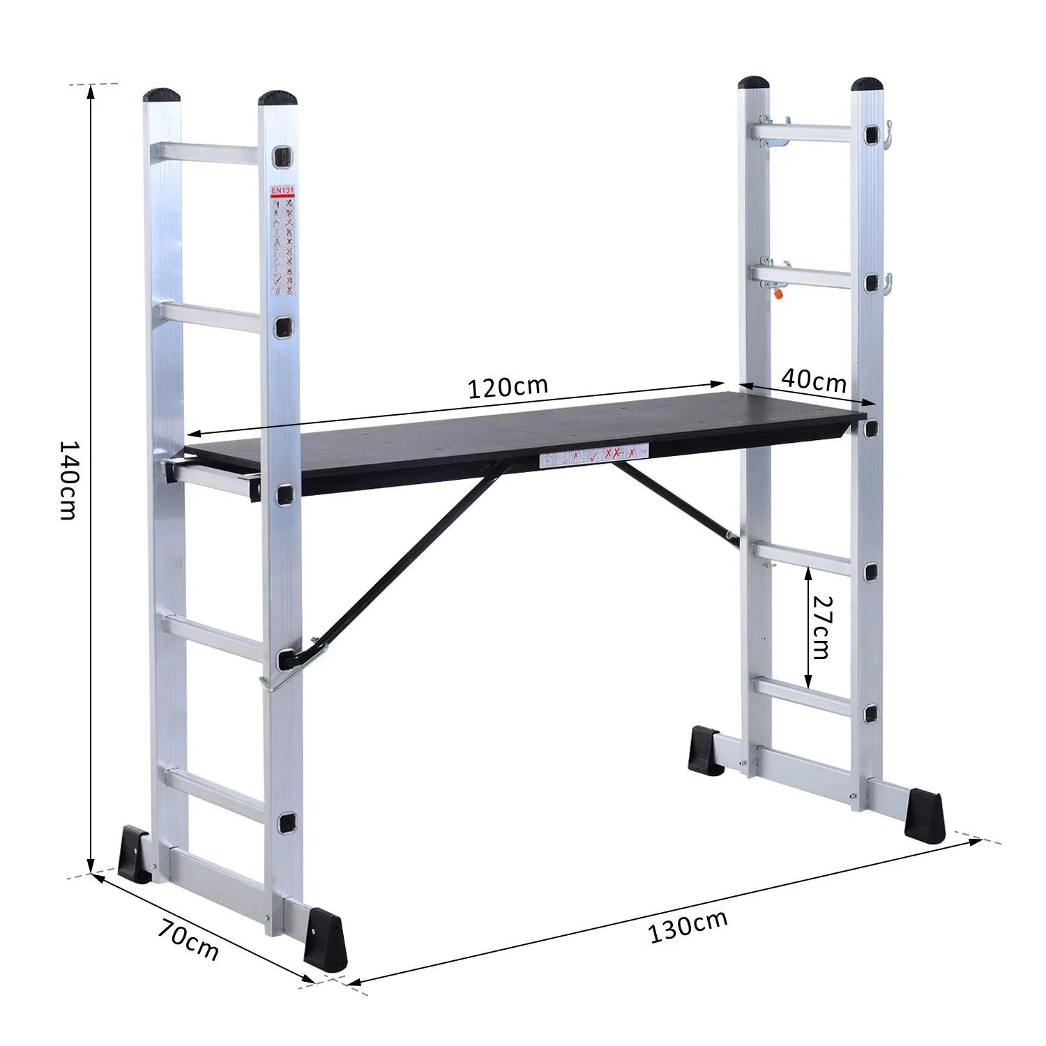 3 in 1 Aluminium-Arbeitsgerüst und Multifunktionsleiter - 4