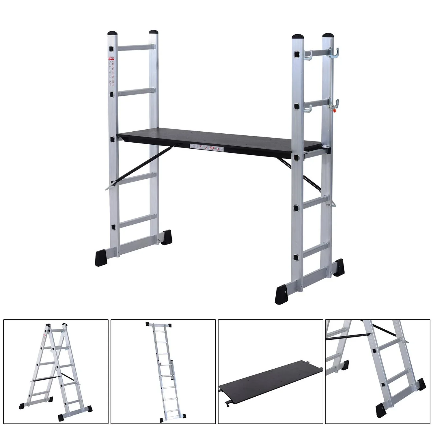 3 in 1 Aluminium-Arbeitsgerüst und Multifunktionsleiter - 6