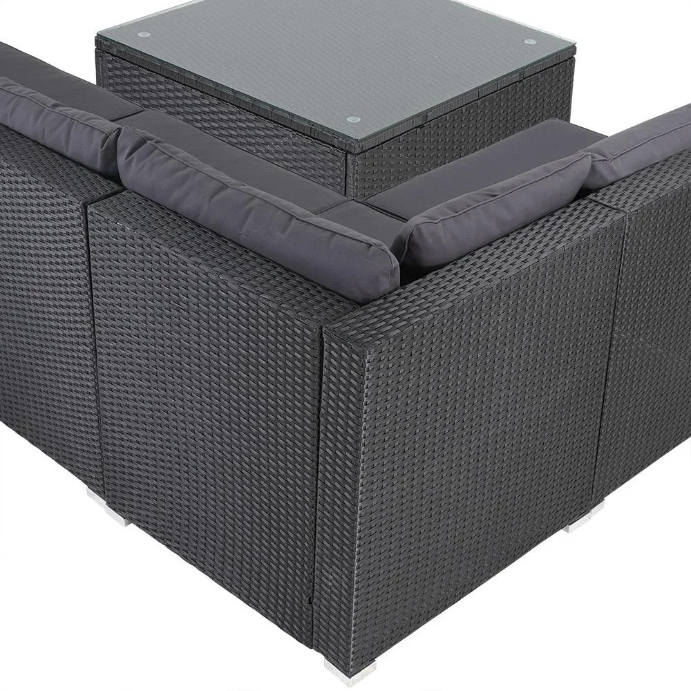 Polyrotan XL Lounge-Set 26-teilig. Schwarz Anthrazit - 1