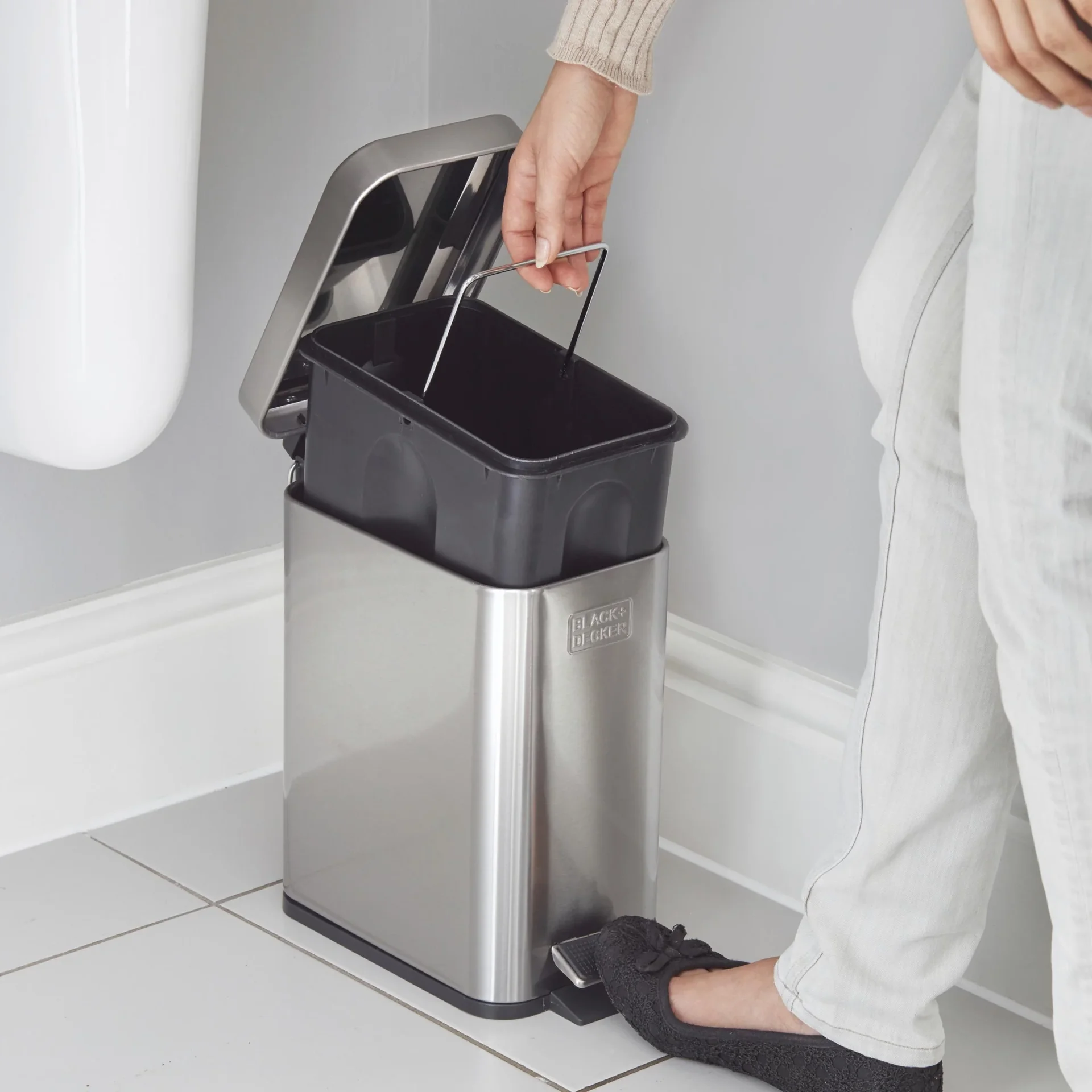 Treteimer Edelstahl, 5L - 0
