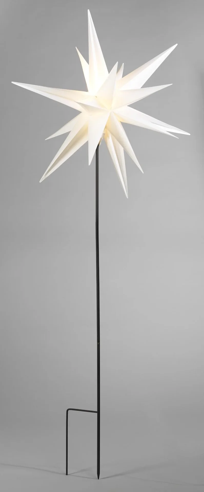 LED Kunststoffstern mit Stab 58 cm, weiß - 0