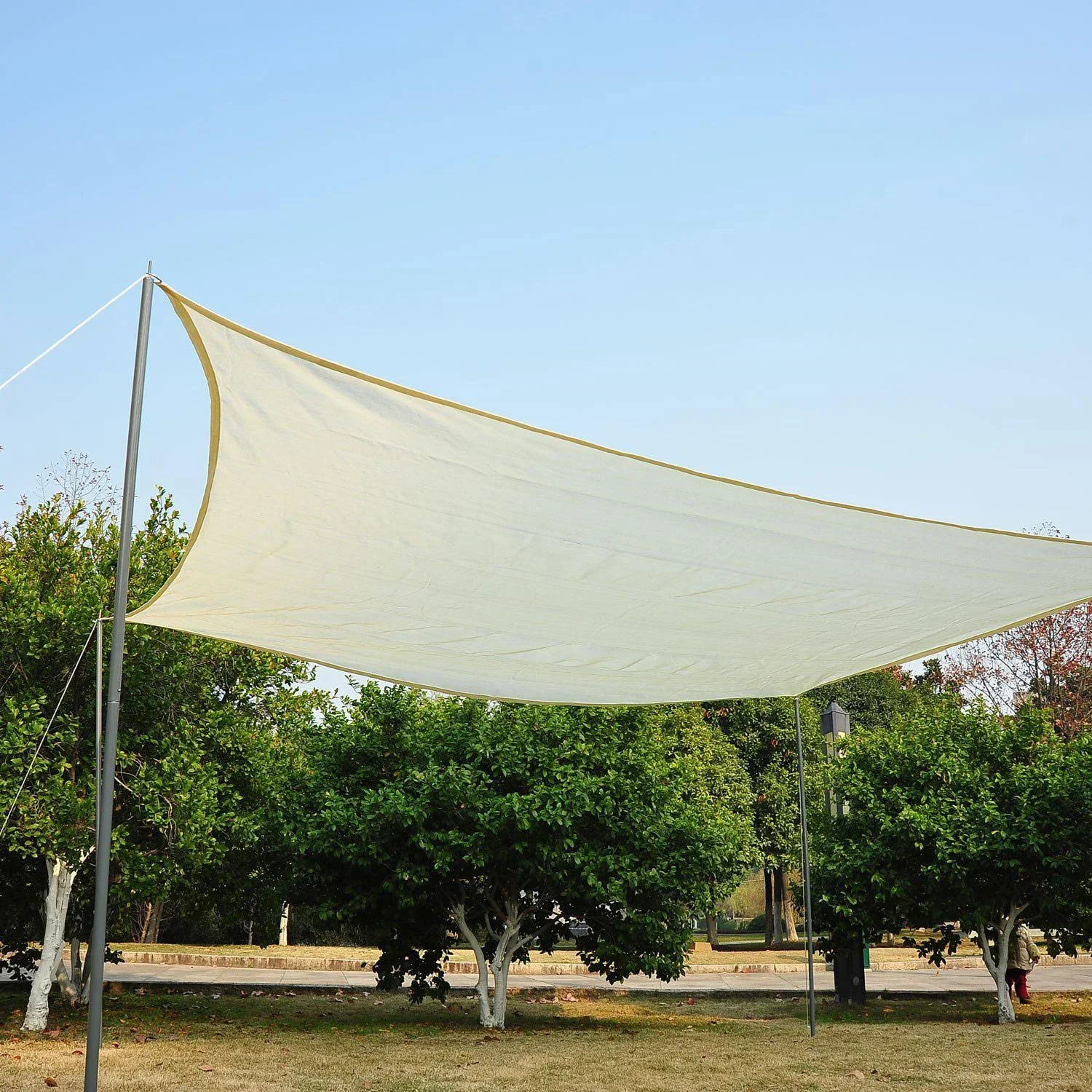 Sonnensegel (3x3m cream) Quadrat HDPE - atmungsaktiv - 1