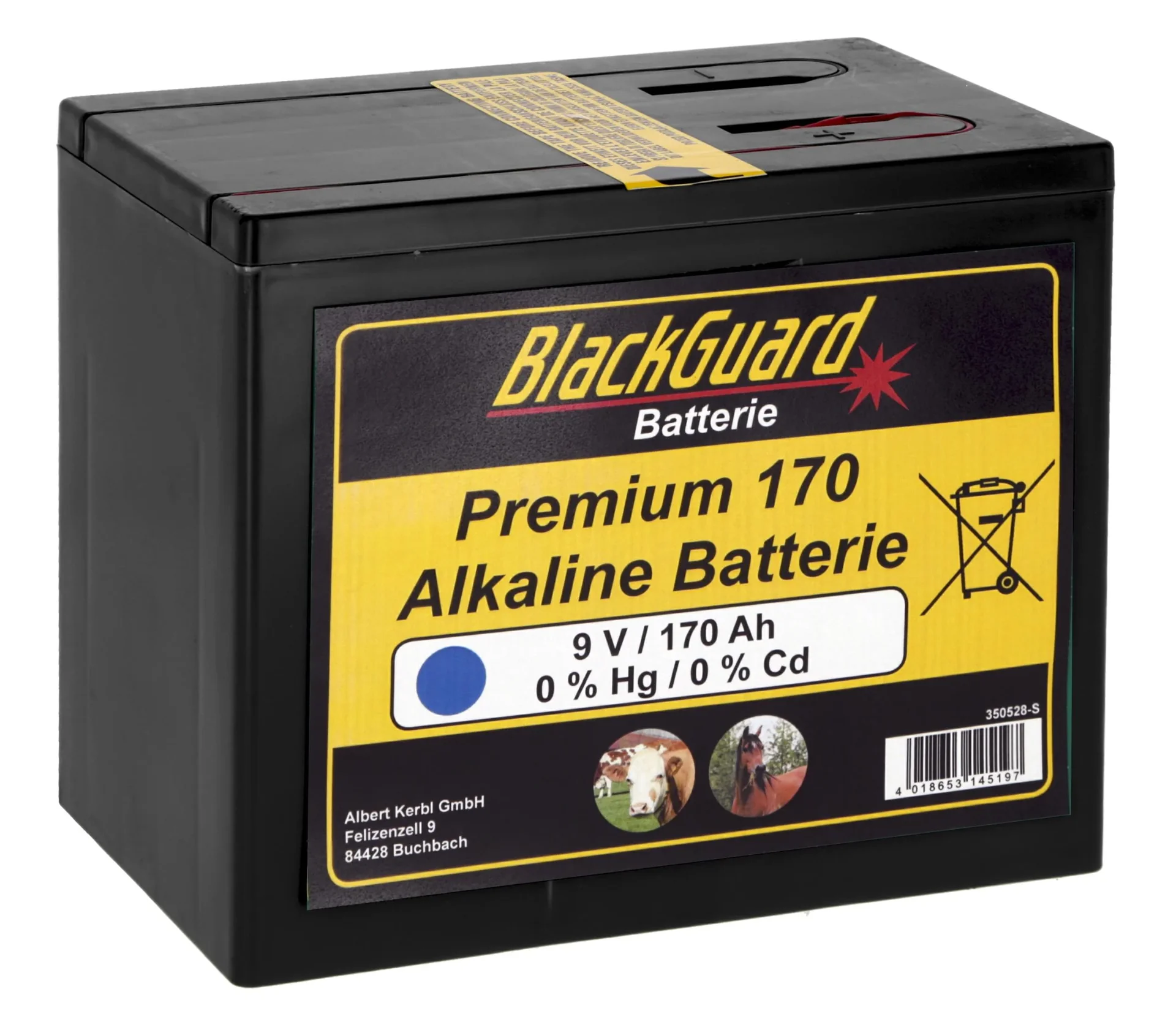 Weidezaunbatterie Premium 170, 9 Volt - Alkaline - 0